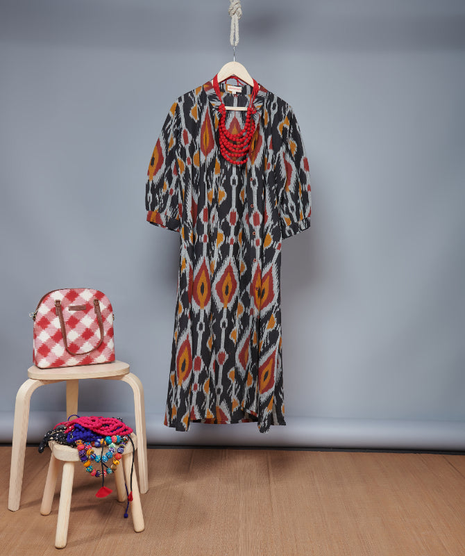 Uzbek Ikkat Jacket Dress