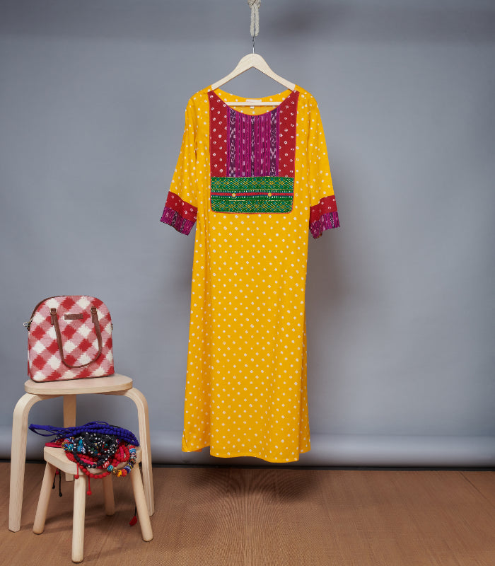 Bandhej Ikkat Kurta