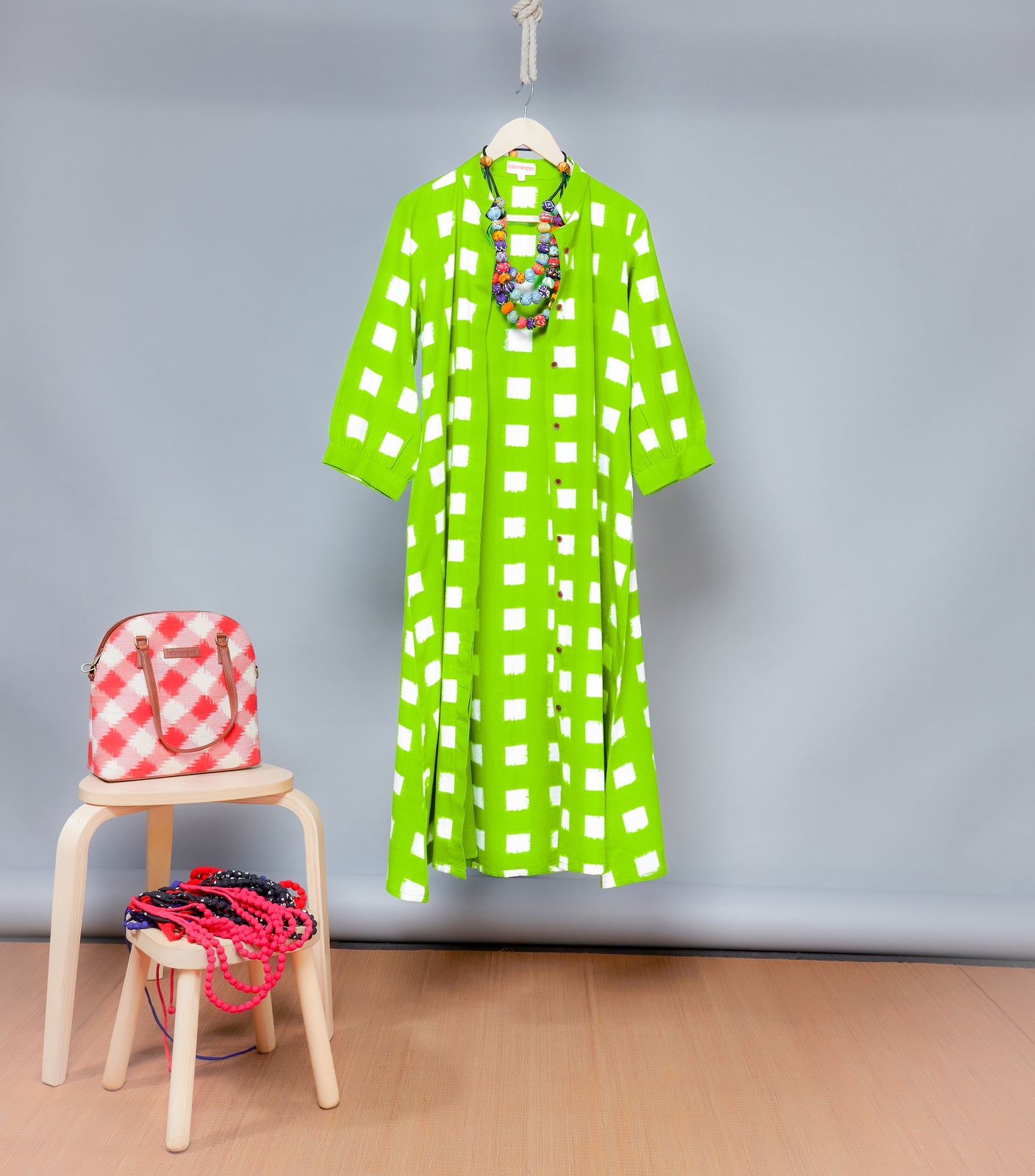 Green Ikat Jacket Dress