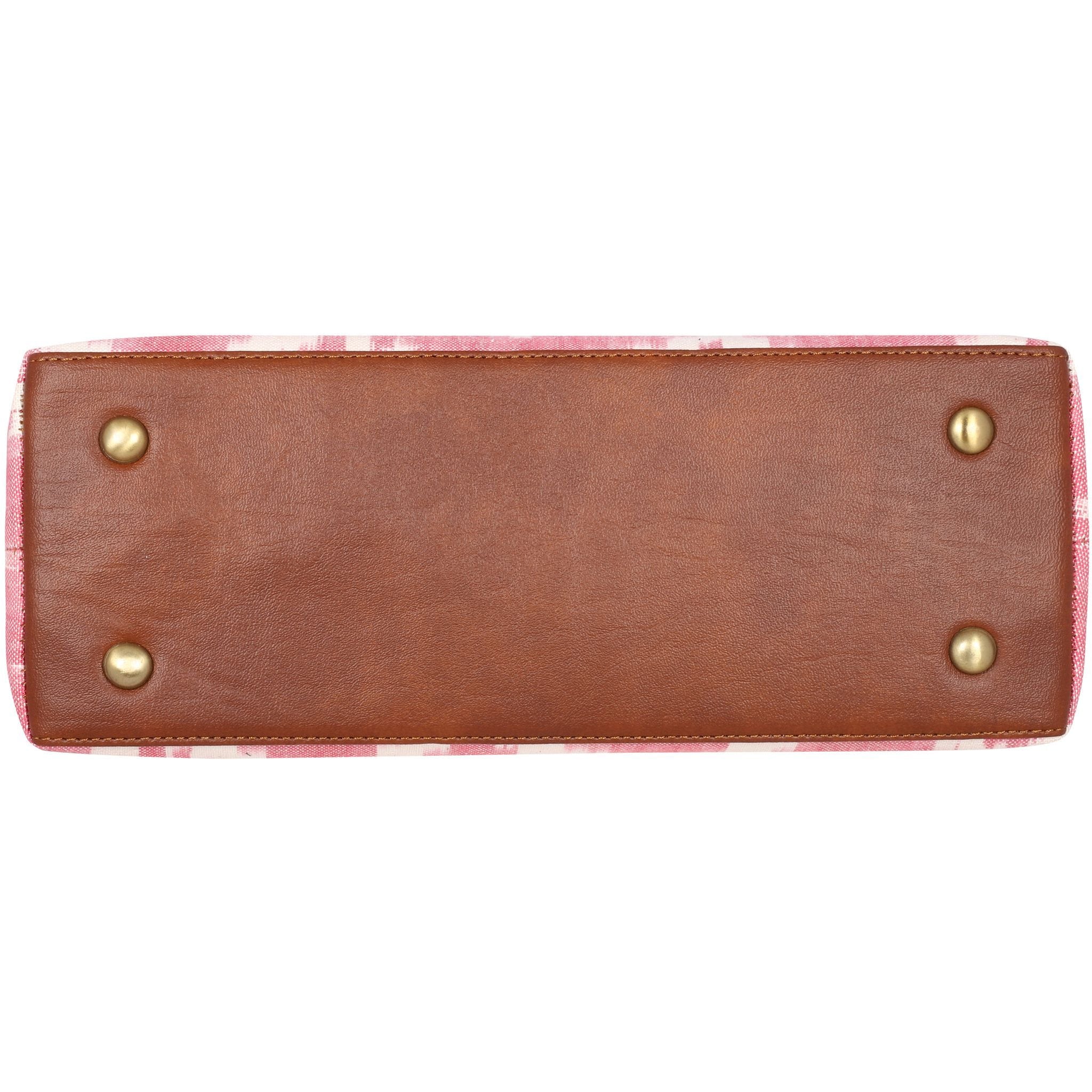 Handwoven ikat vegan leather handbag/crossbody bag