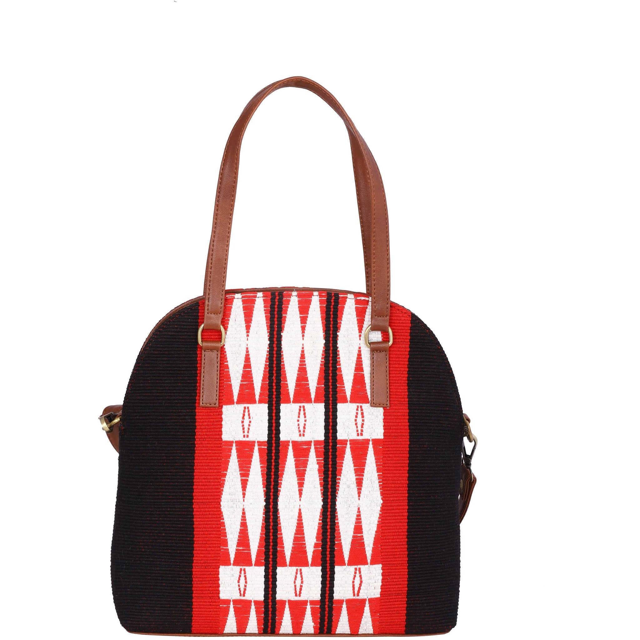 Womens handbag crafted from hill tribe naga textile, Crossbody bag, Vegan leather bag