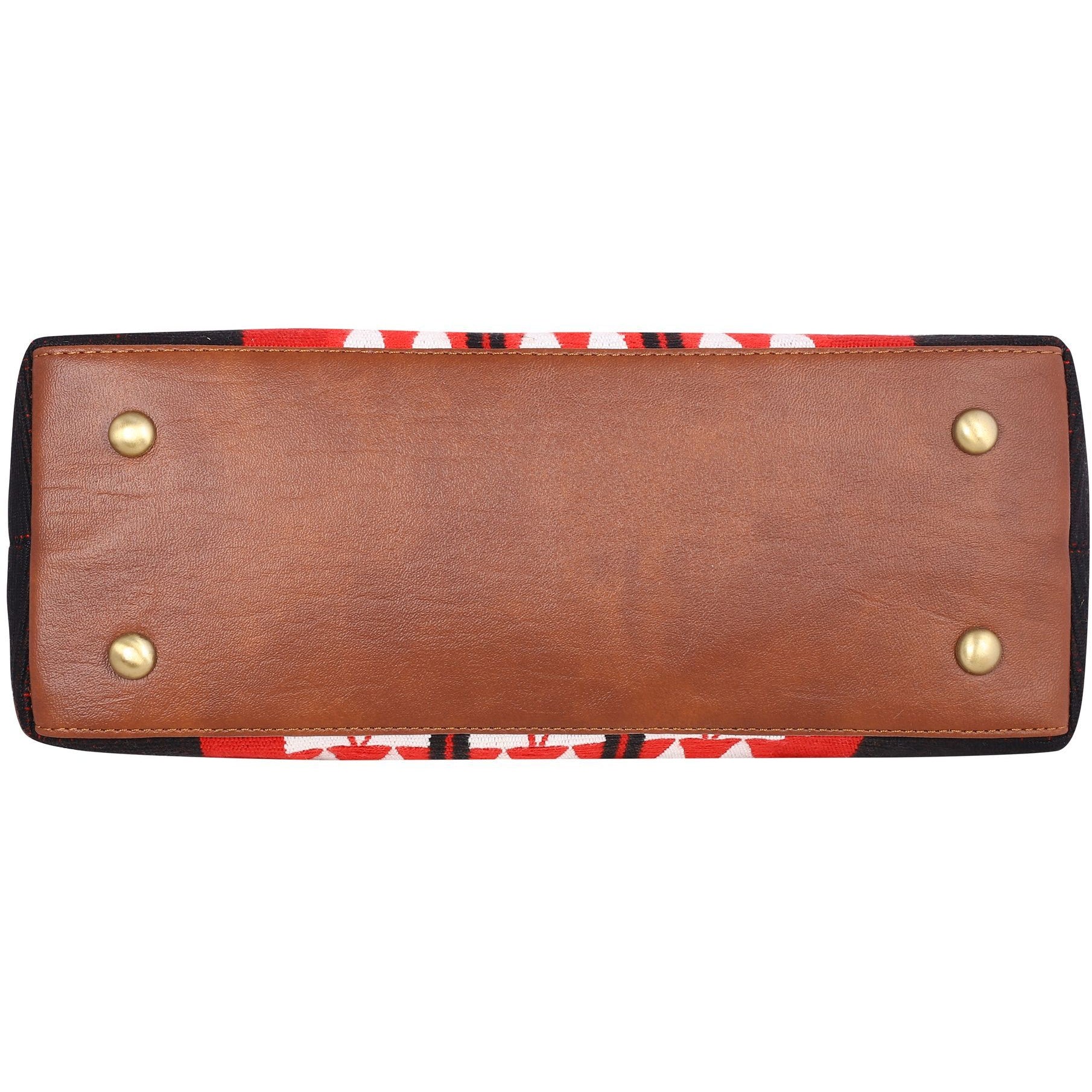 Womens handbag crafted from hill tribe naga textile, Crossbody bag, Vegan leather bag