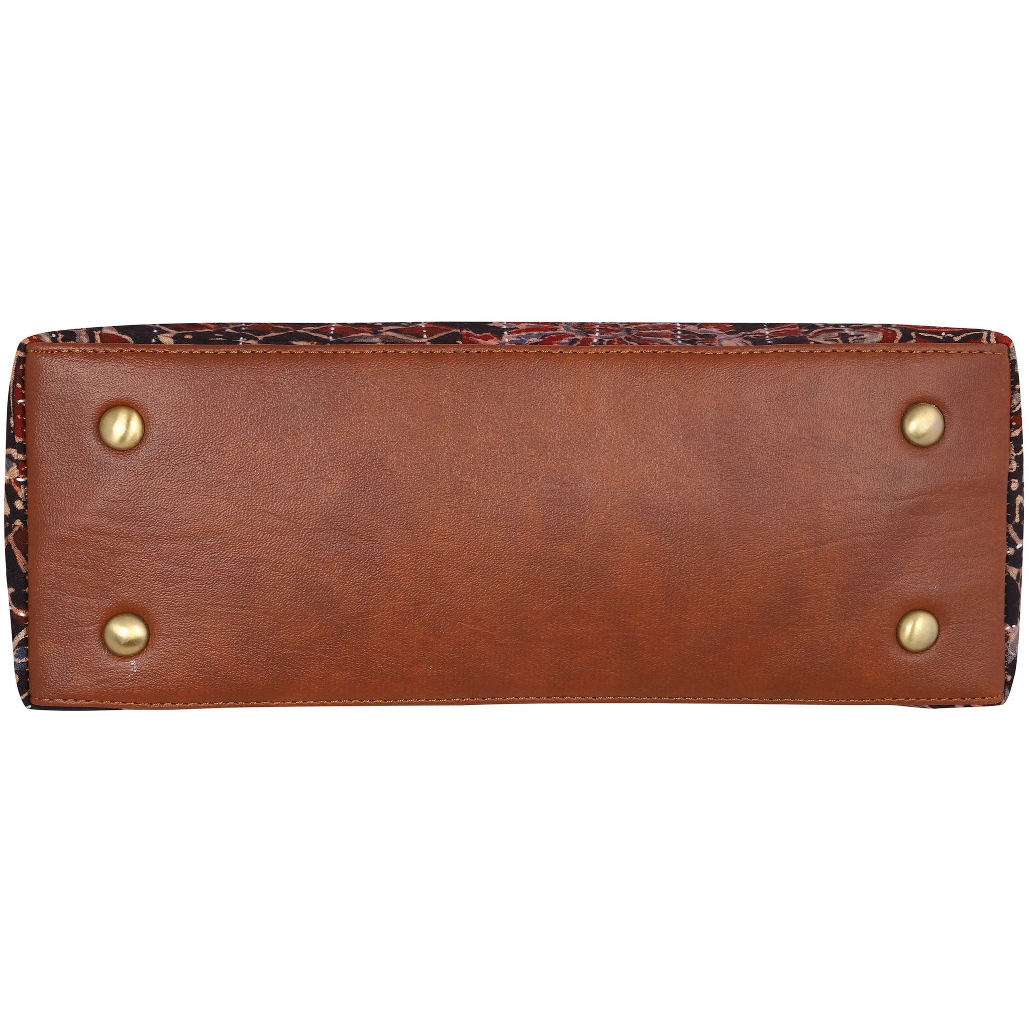 Block printed shoulder bag, Crossbody bag, Vegan leather bag