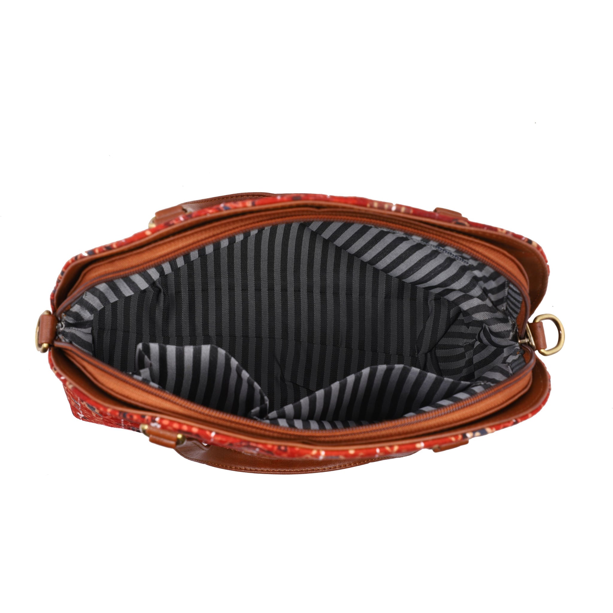 Block printed shoulder bag, Crossbody bag, Vegan leather bag