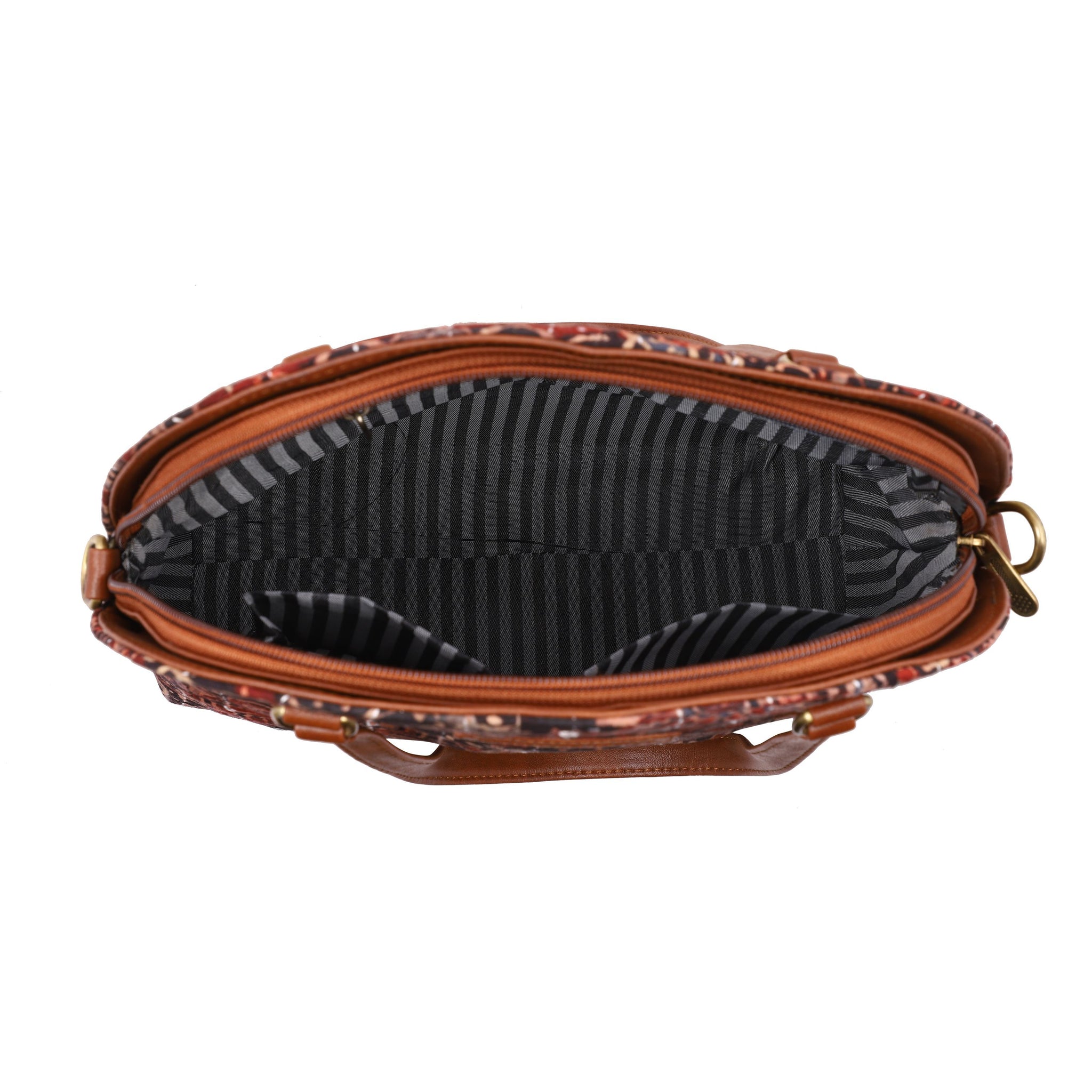 Block printed shoulder bag, Crossbody bag, Vegan leather bag