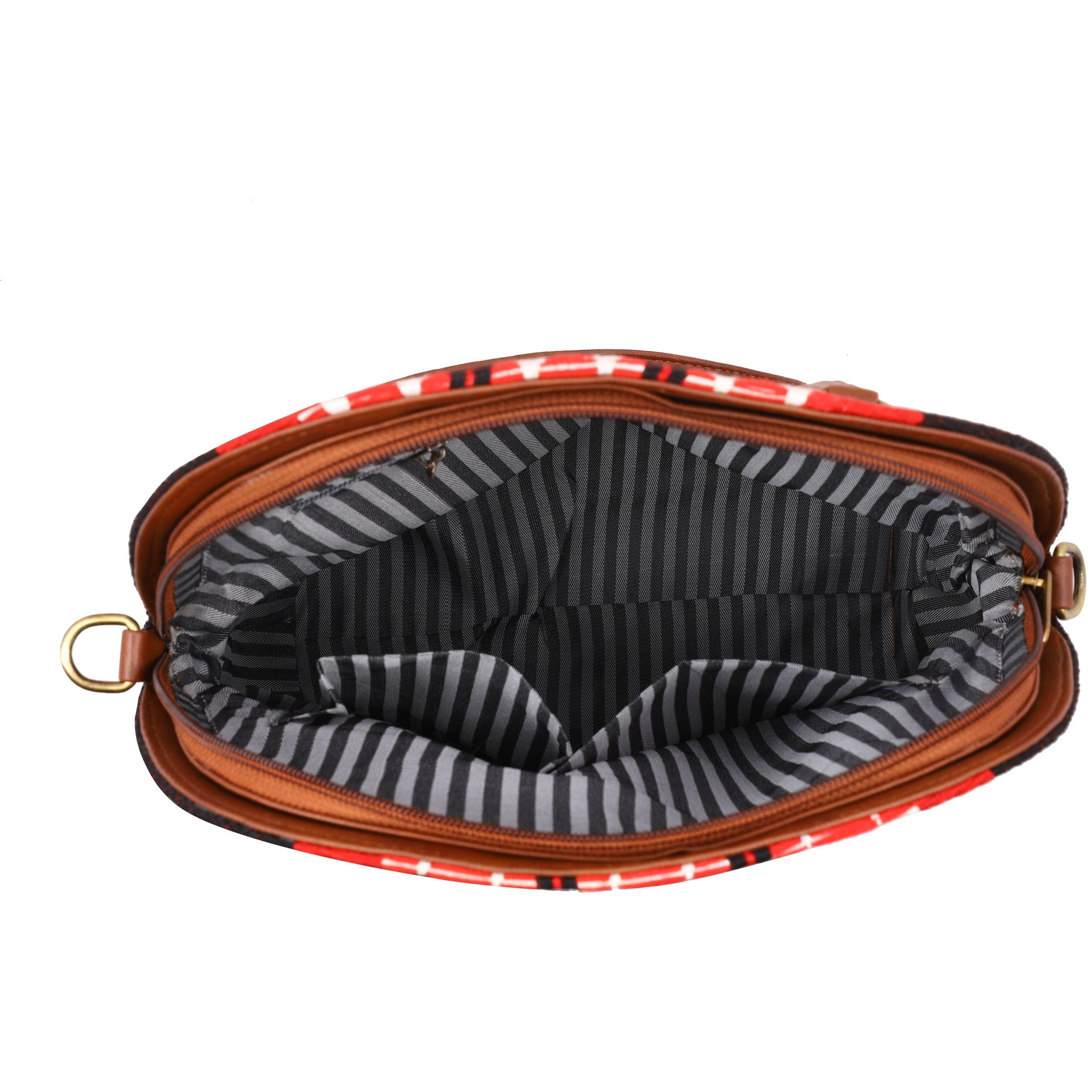 Womens handbag crafted from hill tribe naga textile, Crossbody bag, Vegan leather bag