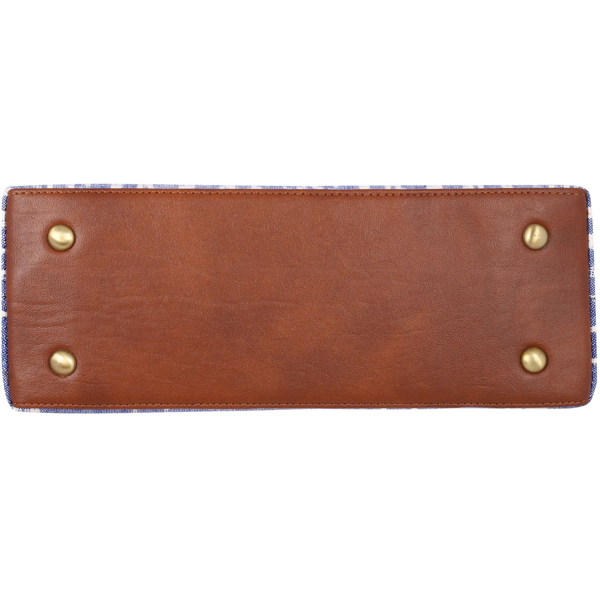 Handwoven ikat vegan leather handbag