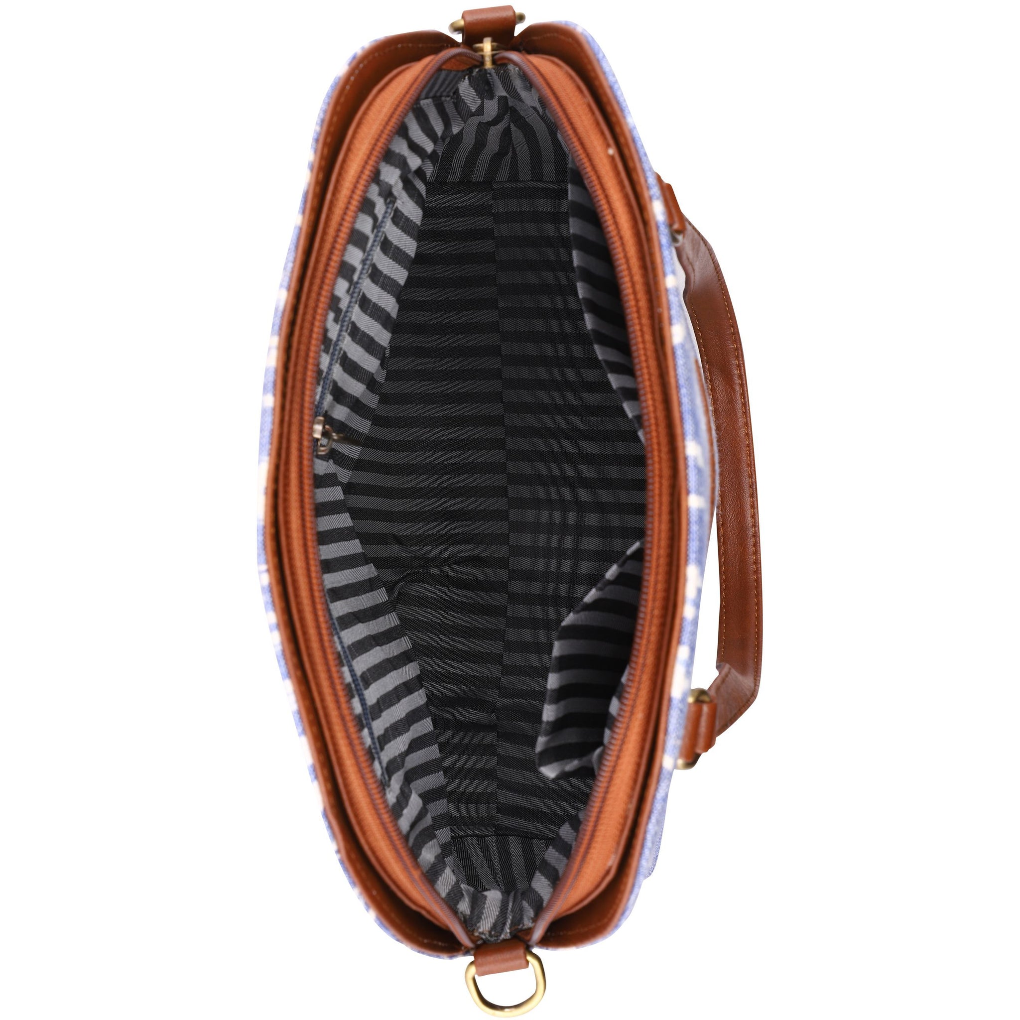 Handwoven ikat vegan leather handbag