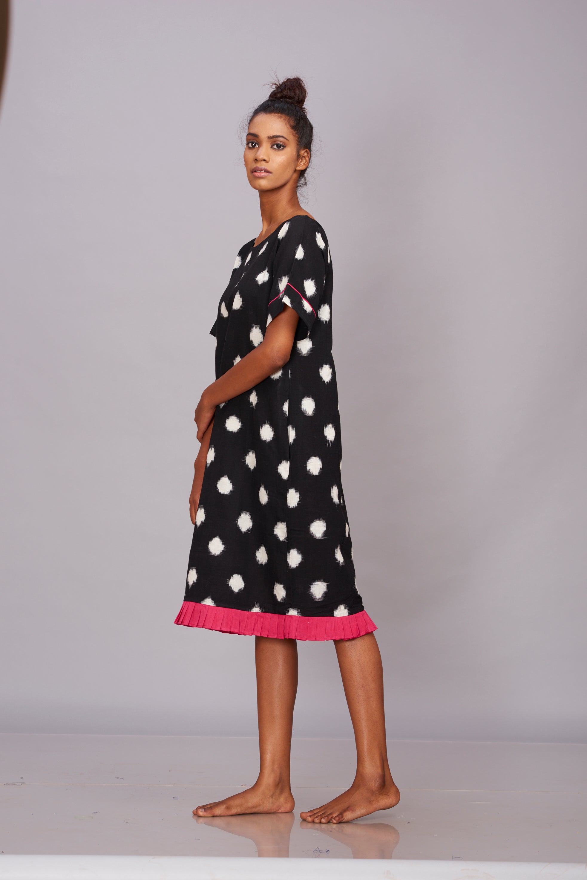 Polka dot Ikat shift dress