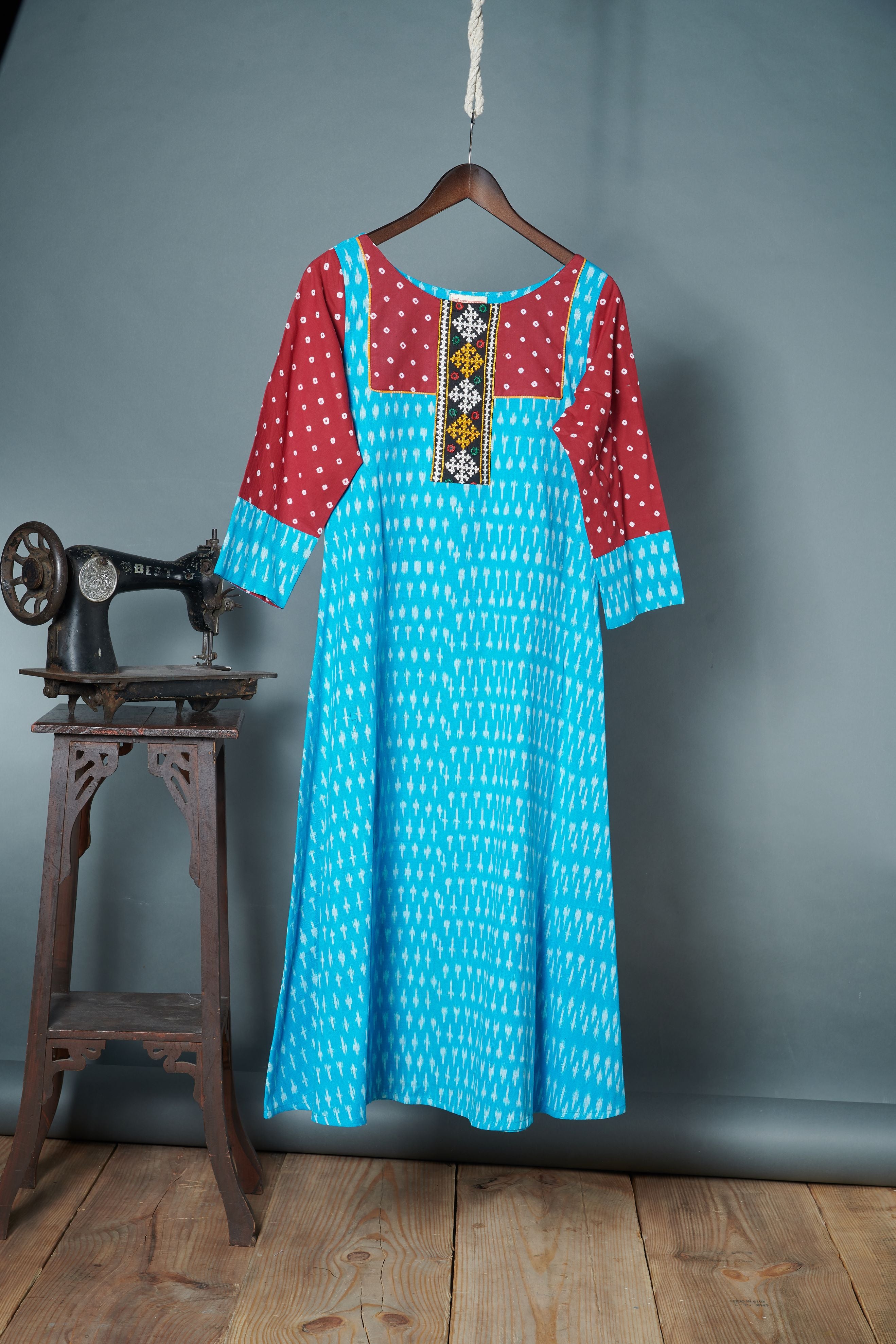 Blue Ikat Kurta