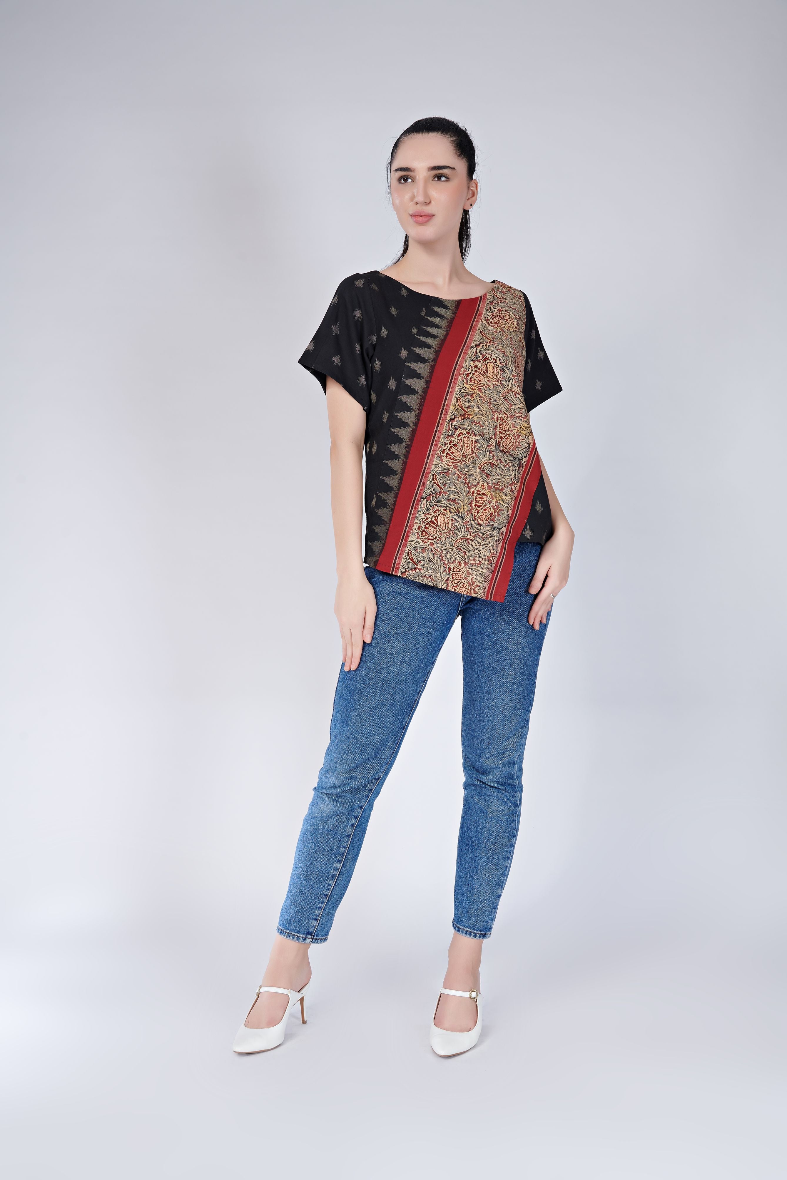 Ikkat Kalamkari Top
