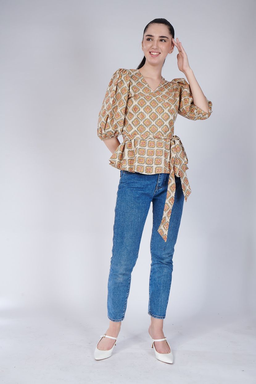 Kalamkari Wrap Top