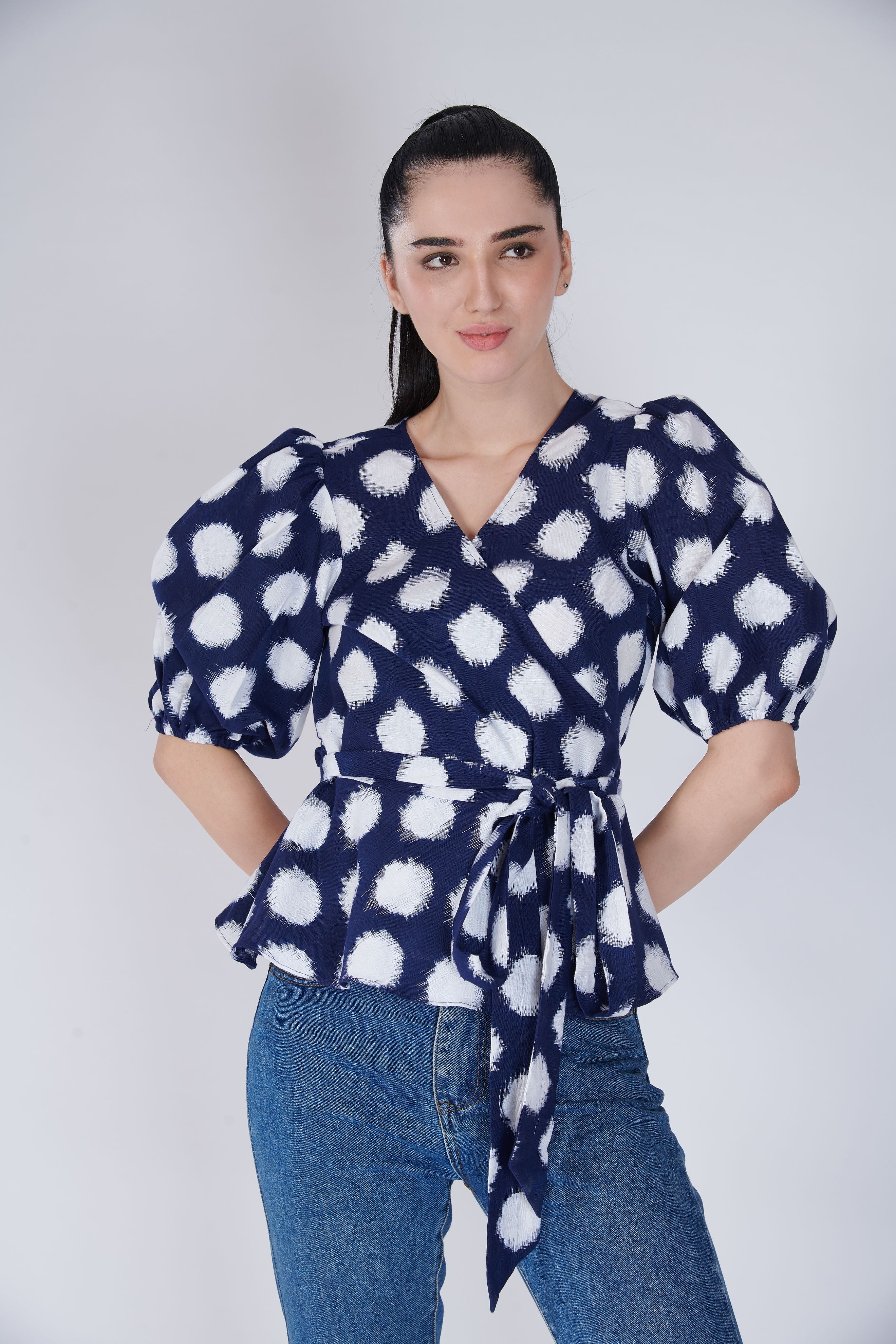 Ikkat Wrap Top