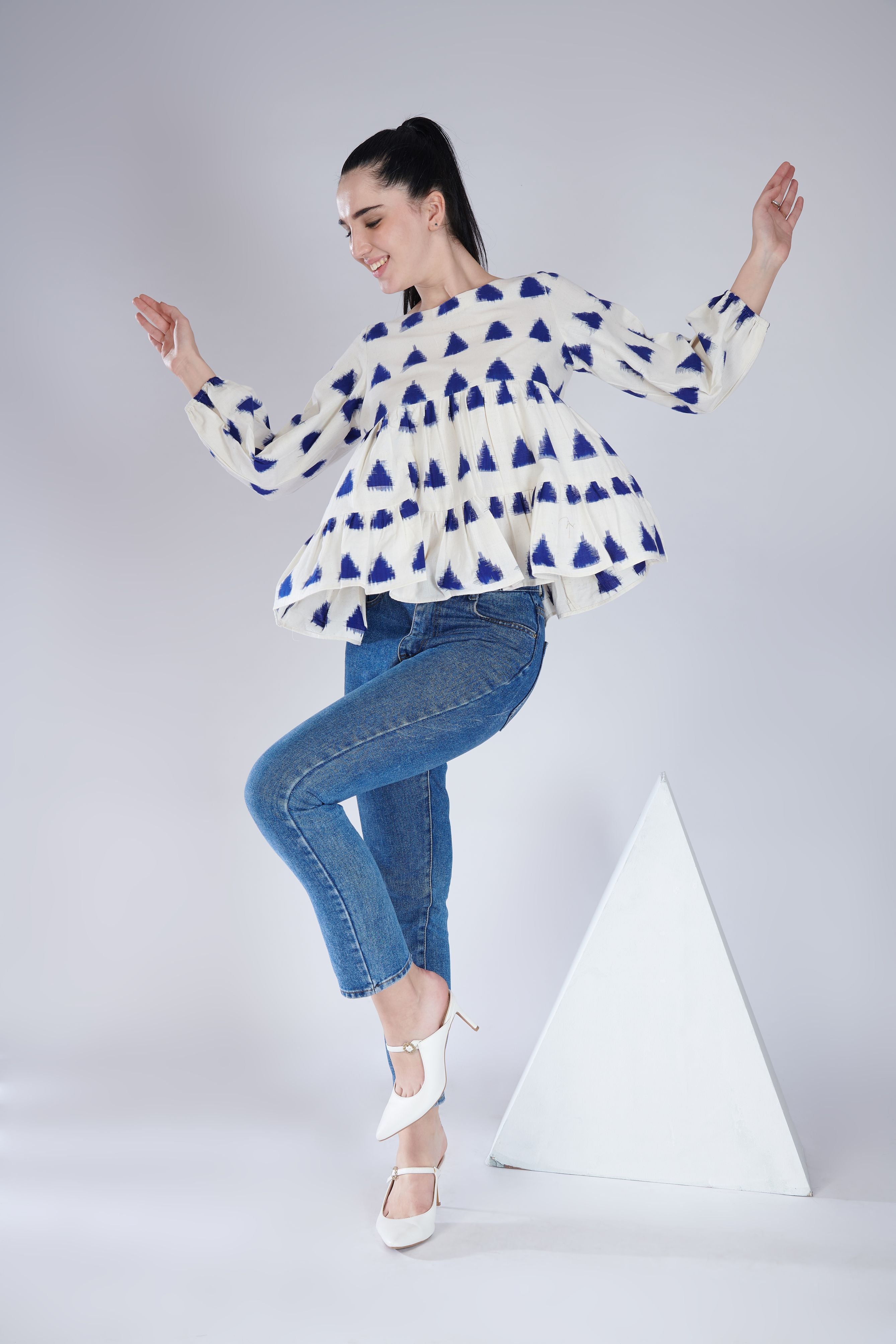 Double Ikat Tier Top