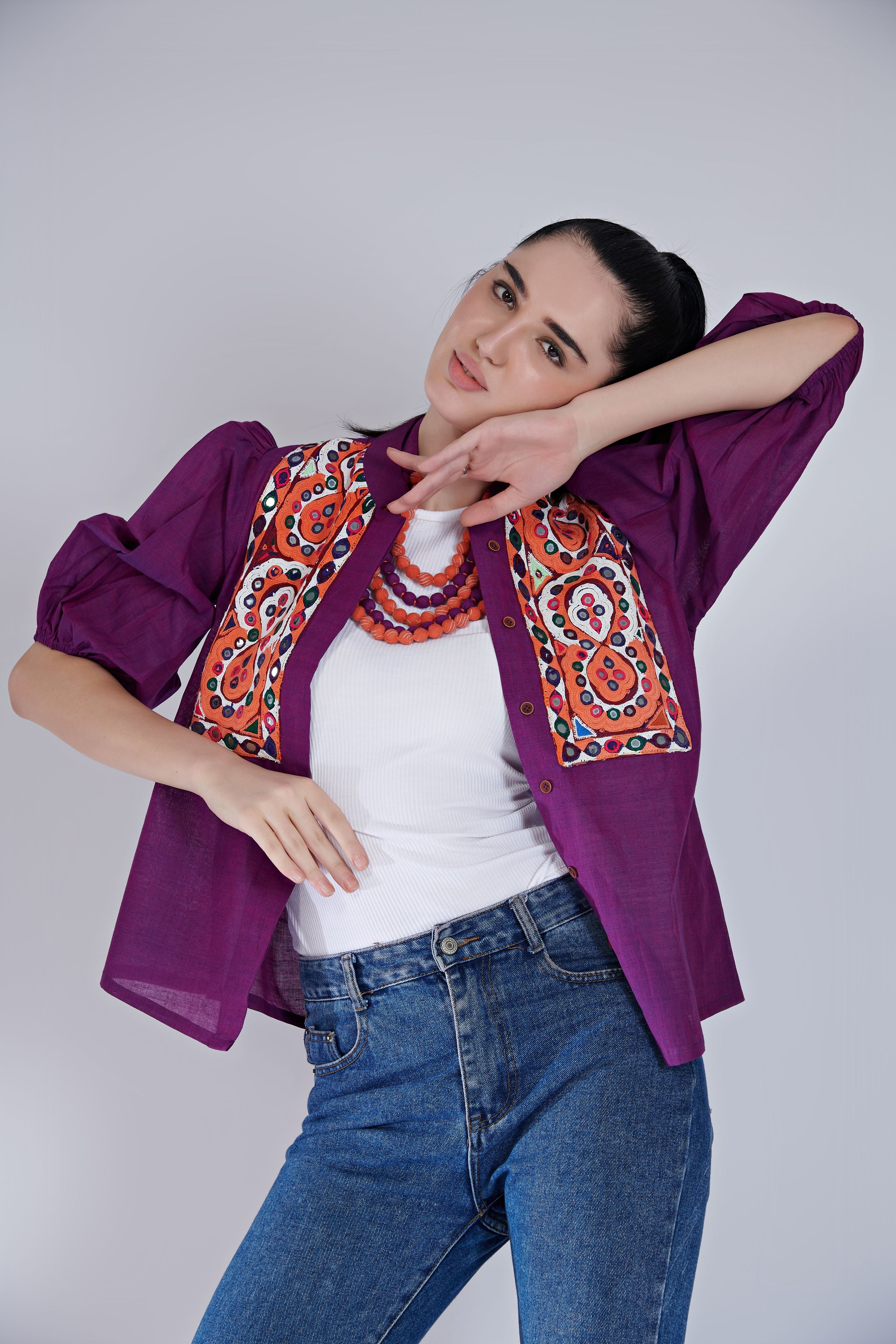 Handloom Cotton Jacket Top