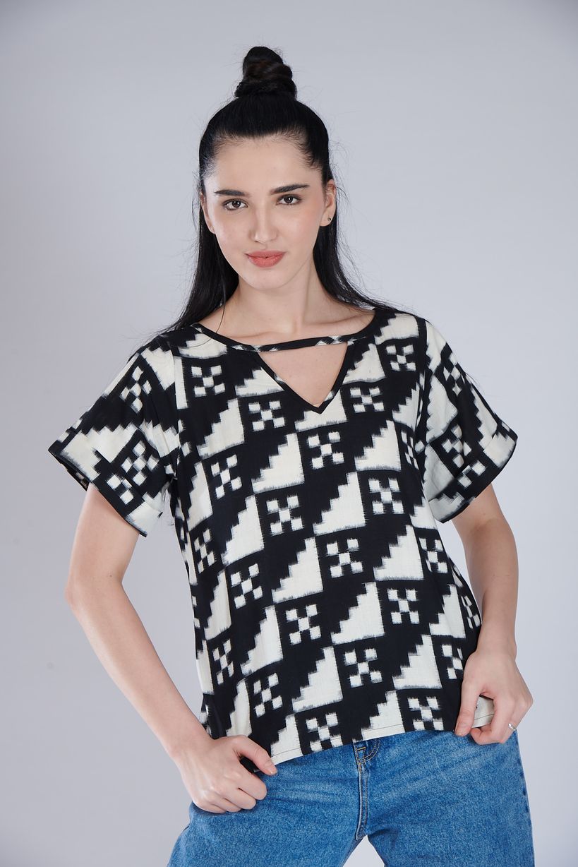 Double Ikkat Top