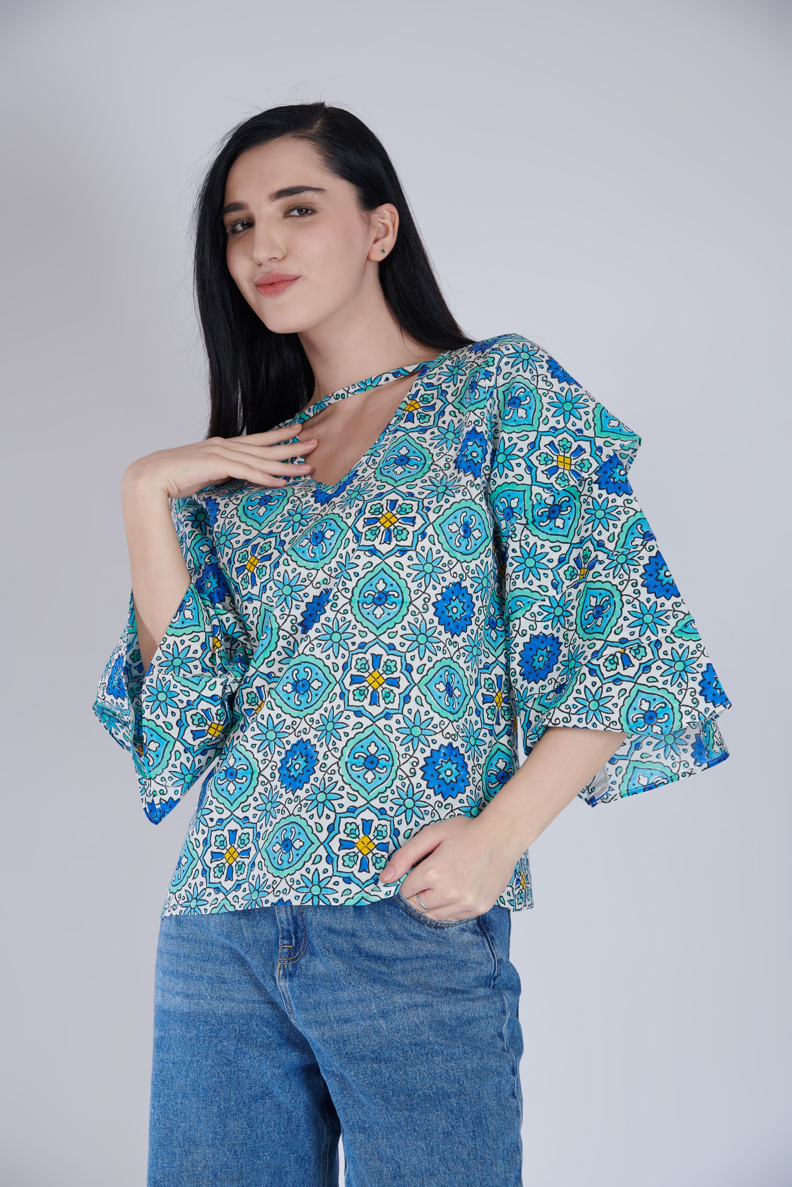 Block Printed Cotton Top