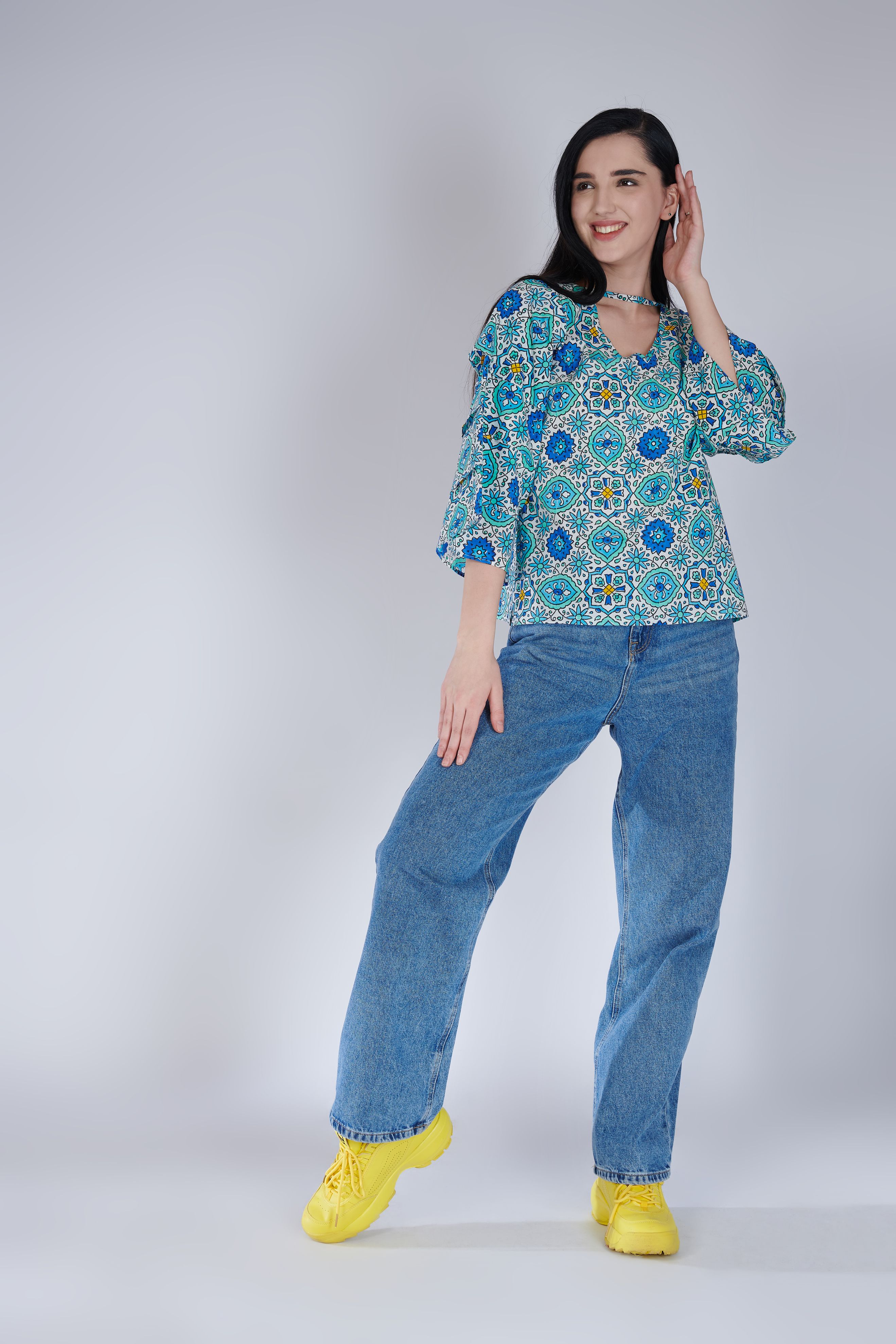 Block Printed Cotton Top