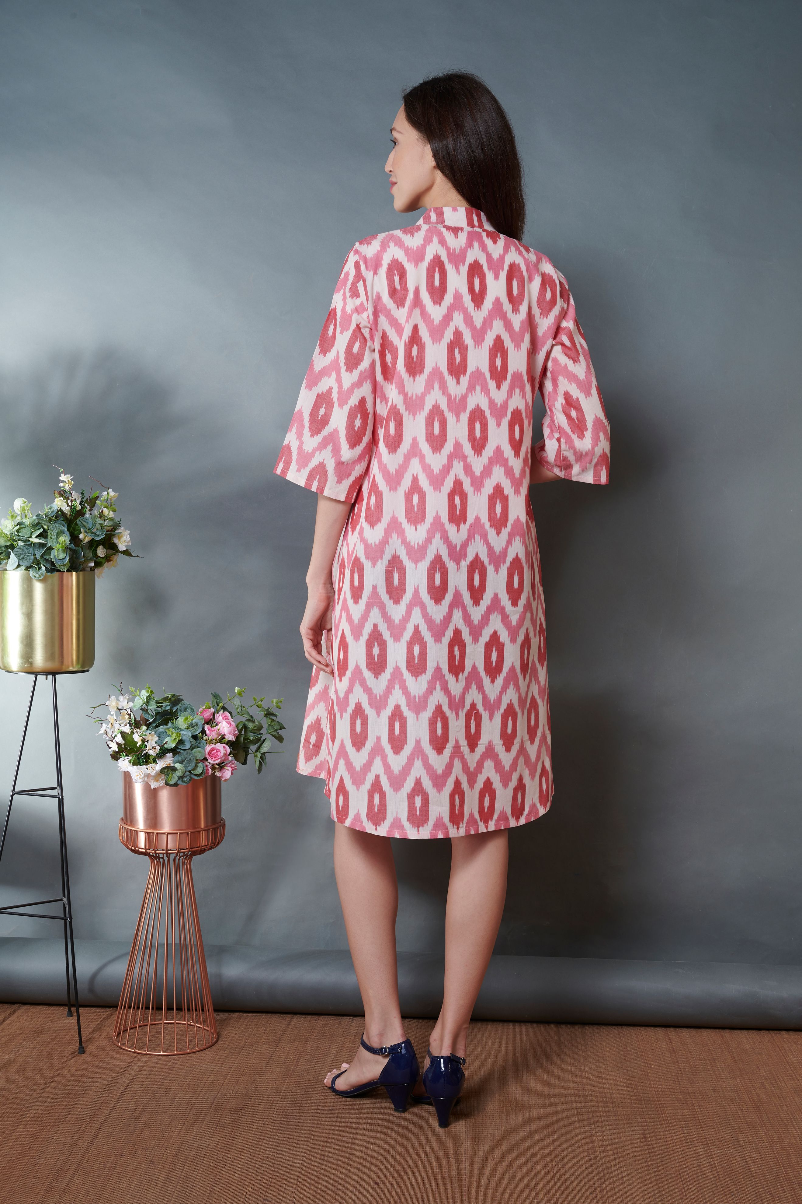 Pink Ikat Jacket Dress