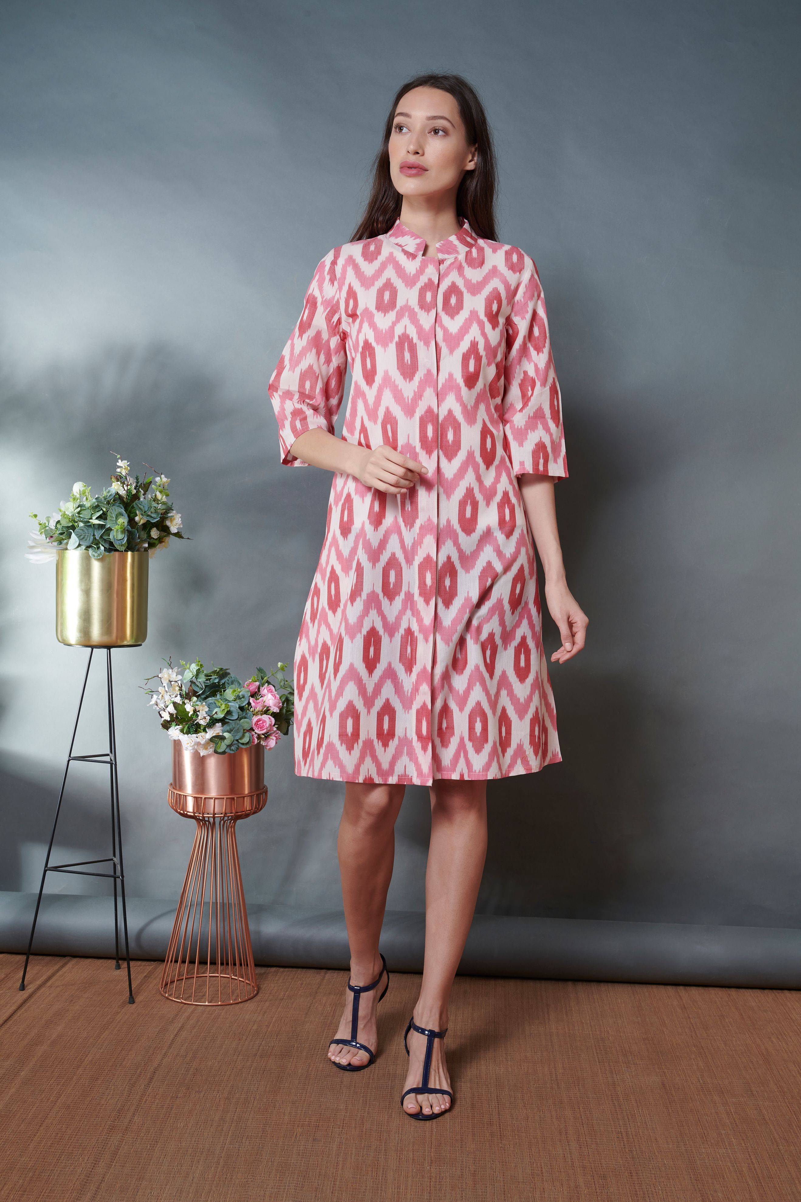 Pink Ikat Jacket Dress -  World of Ikkat 