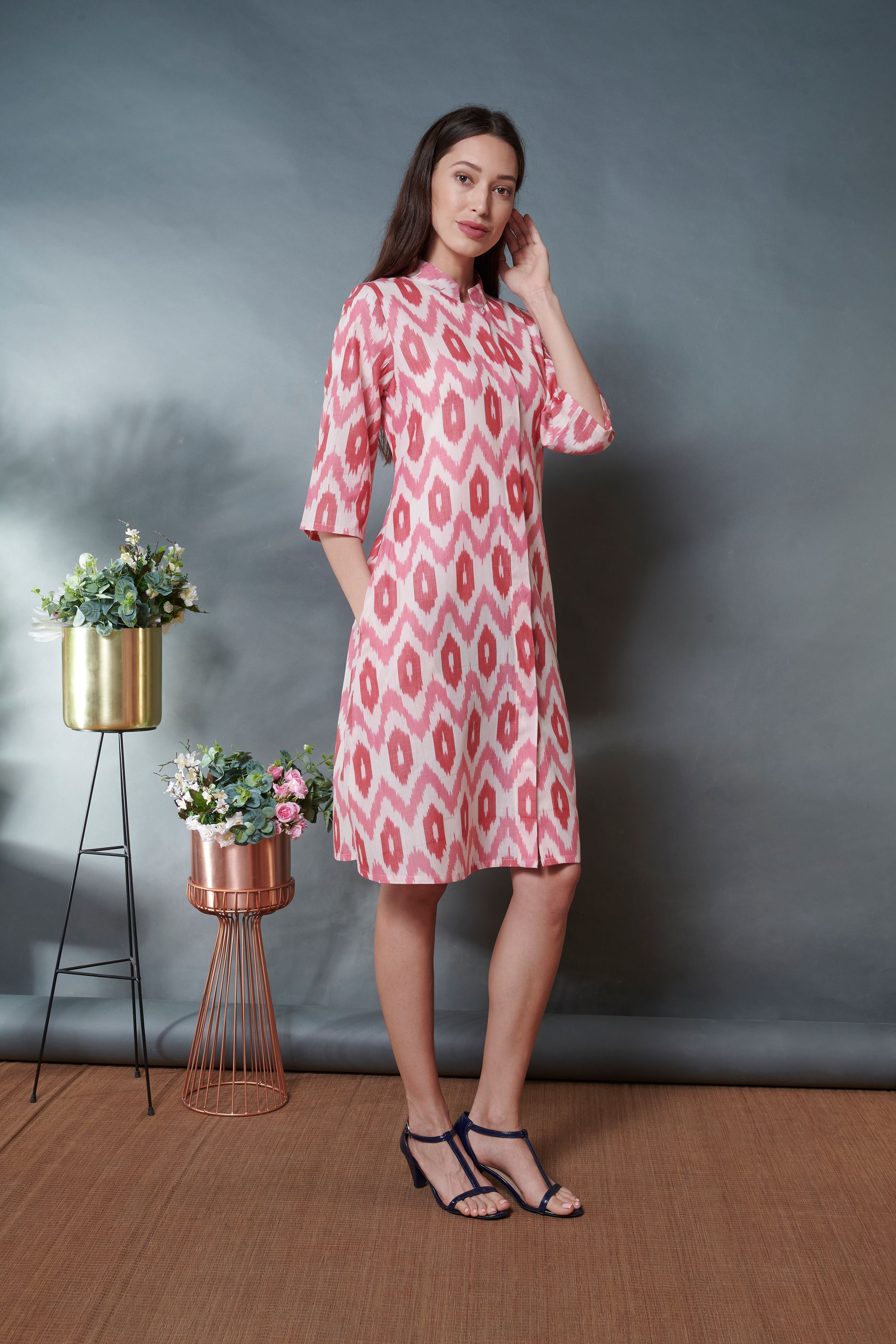 Pink Ikat Jacket Dress -  World of Ikkat 