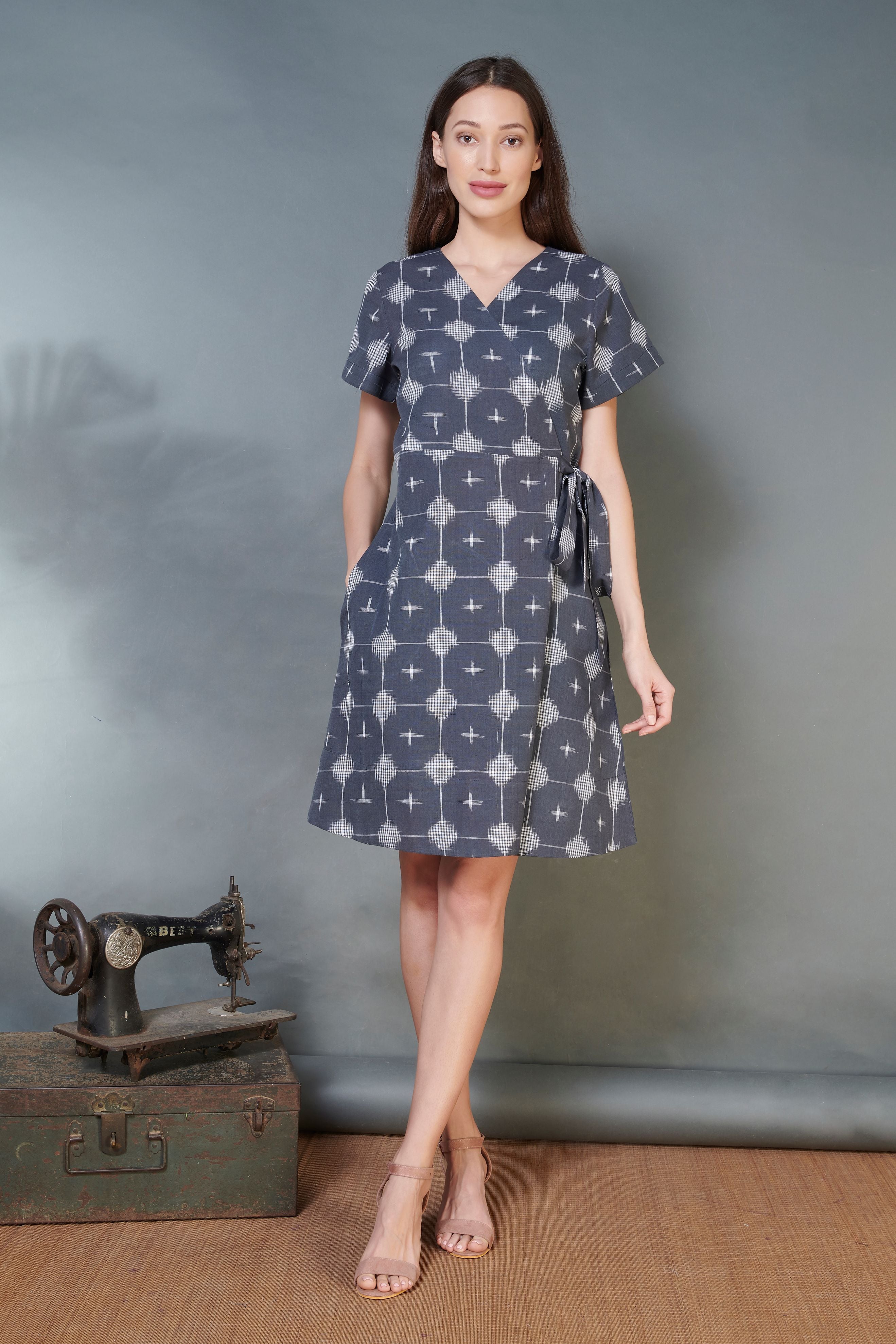 Double Ikat Wrap Dress