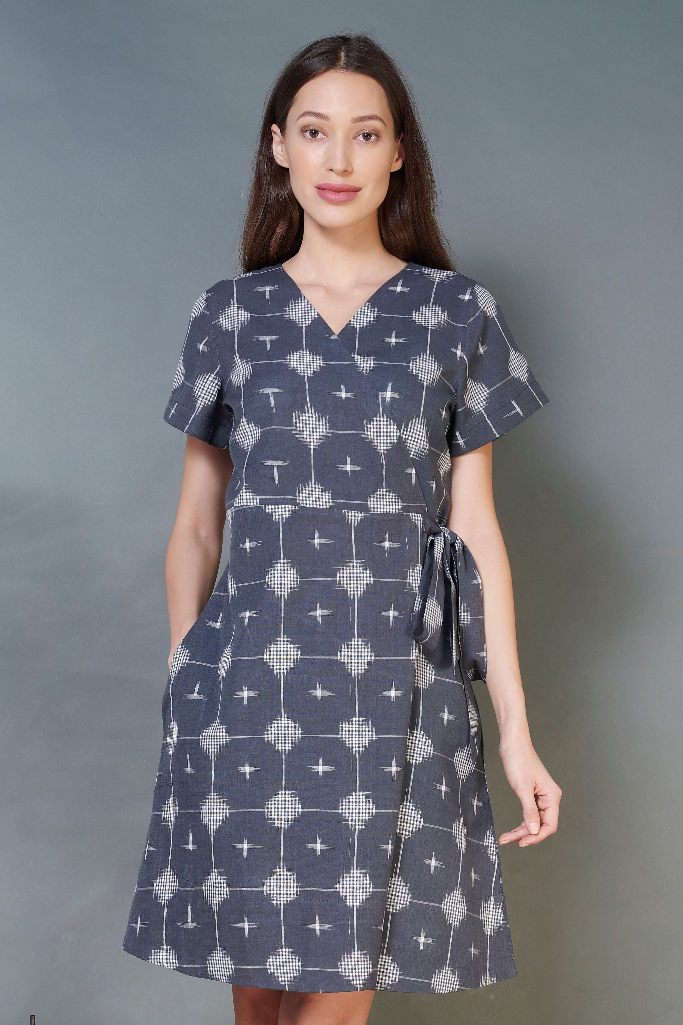 Double Ikat Wrap Dress