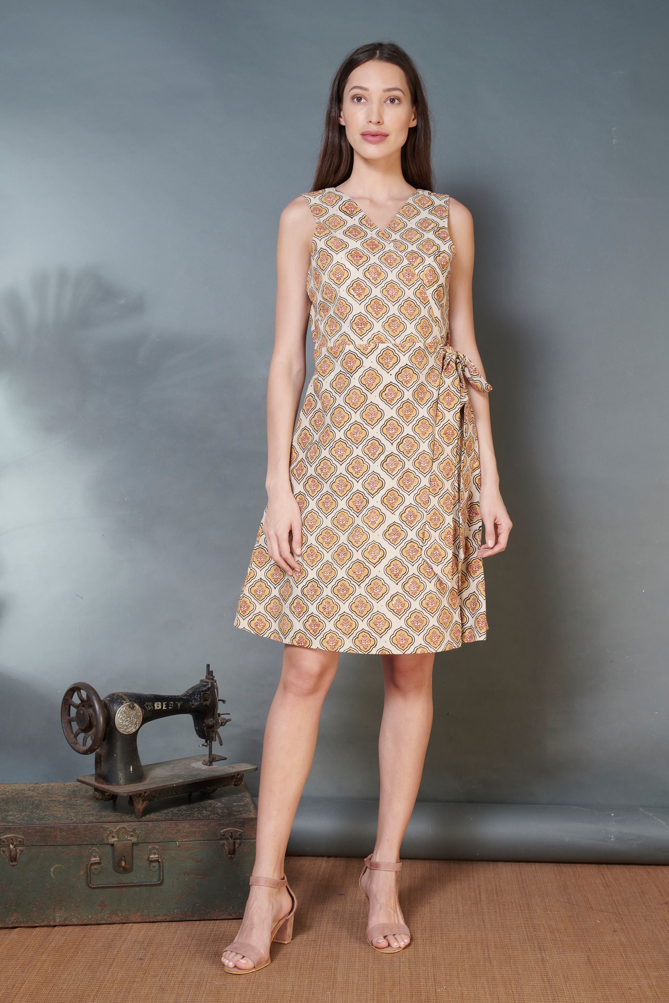 Kalamakari Wrap Dress