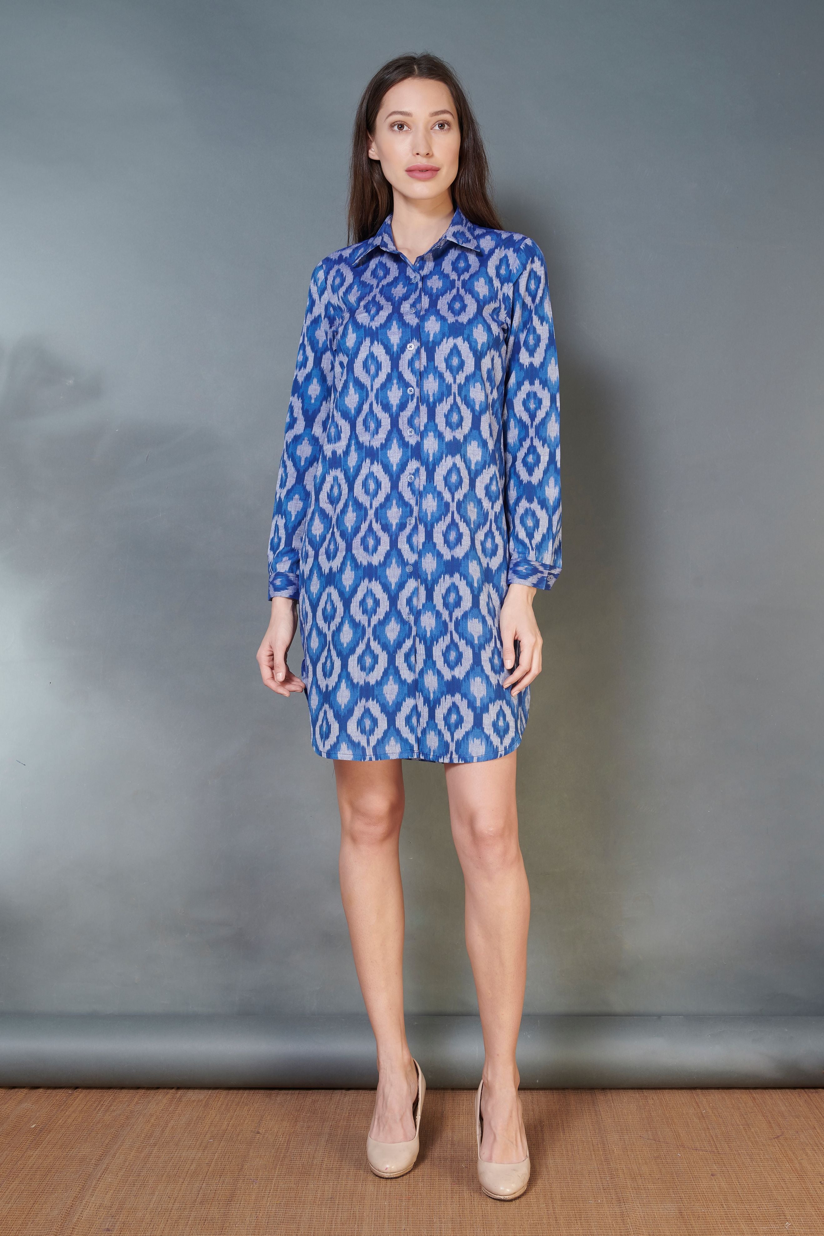 Ikat Shirt Dress