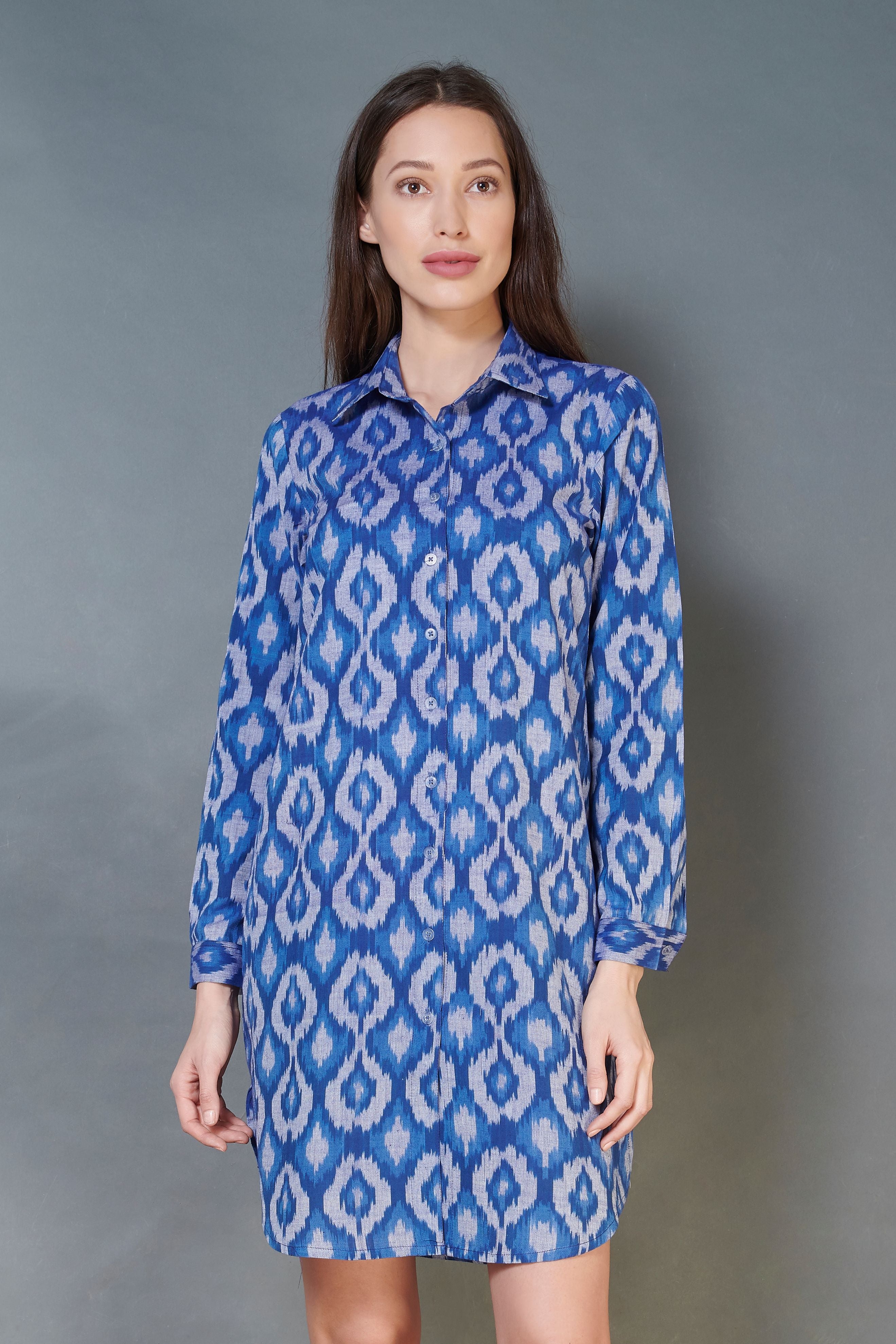 Ikat Shirt Dress