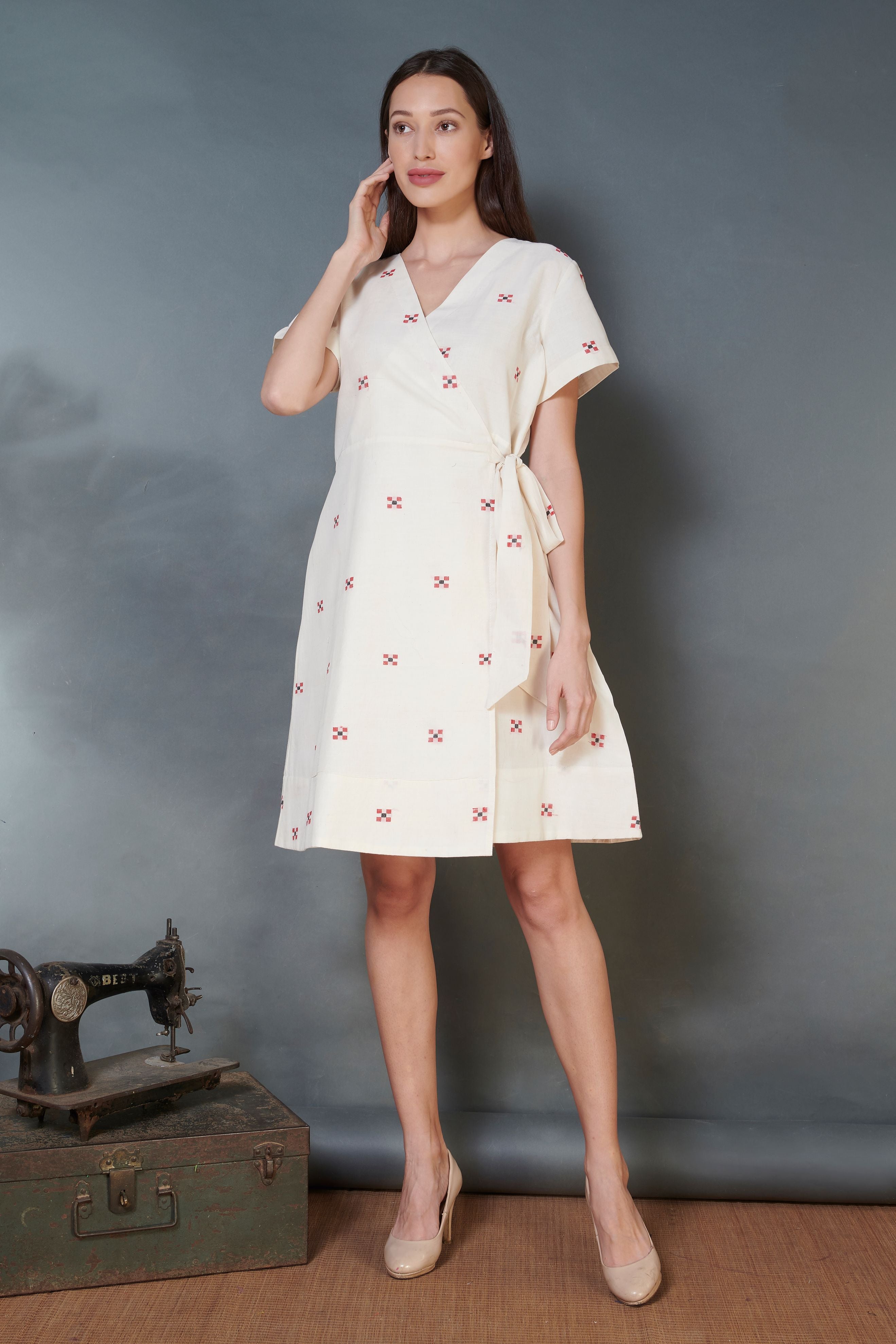 Handwoven Cotton Wrap Dress