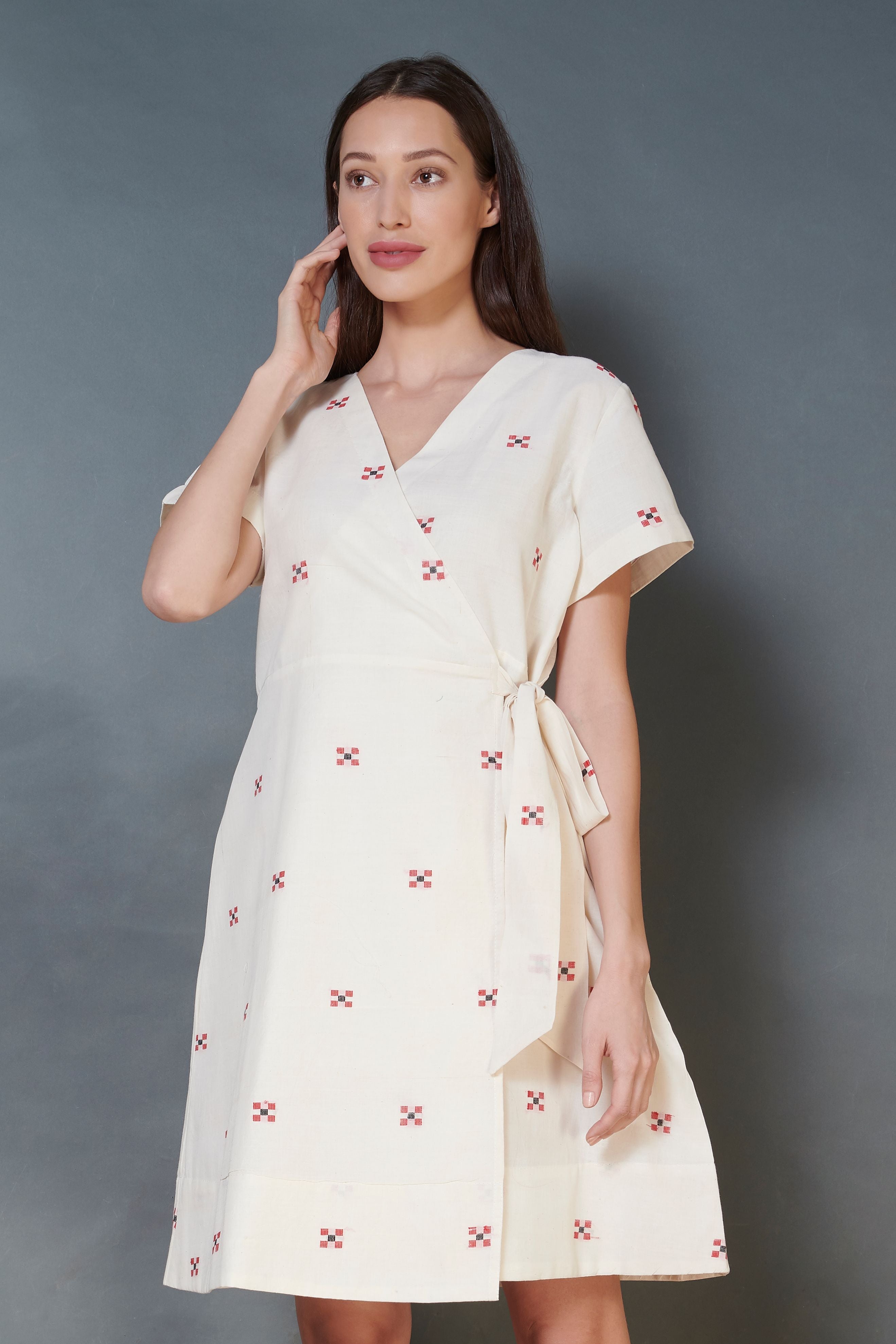 Handwoven Cotton Wrap Dress