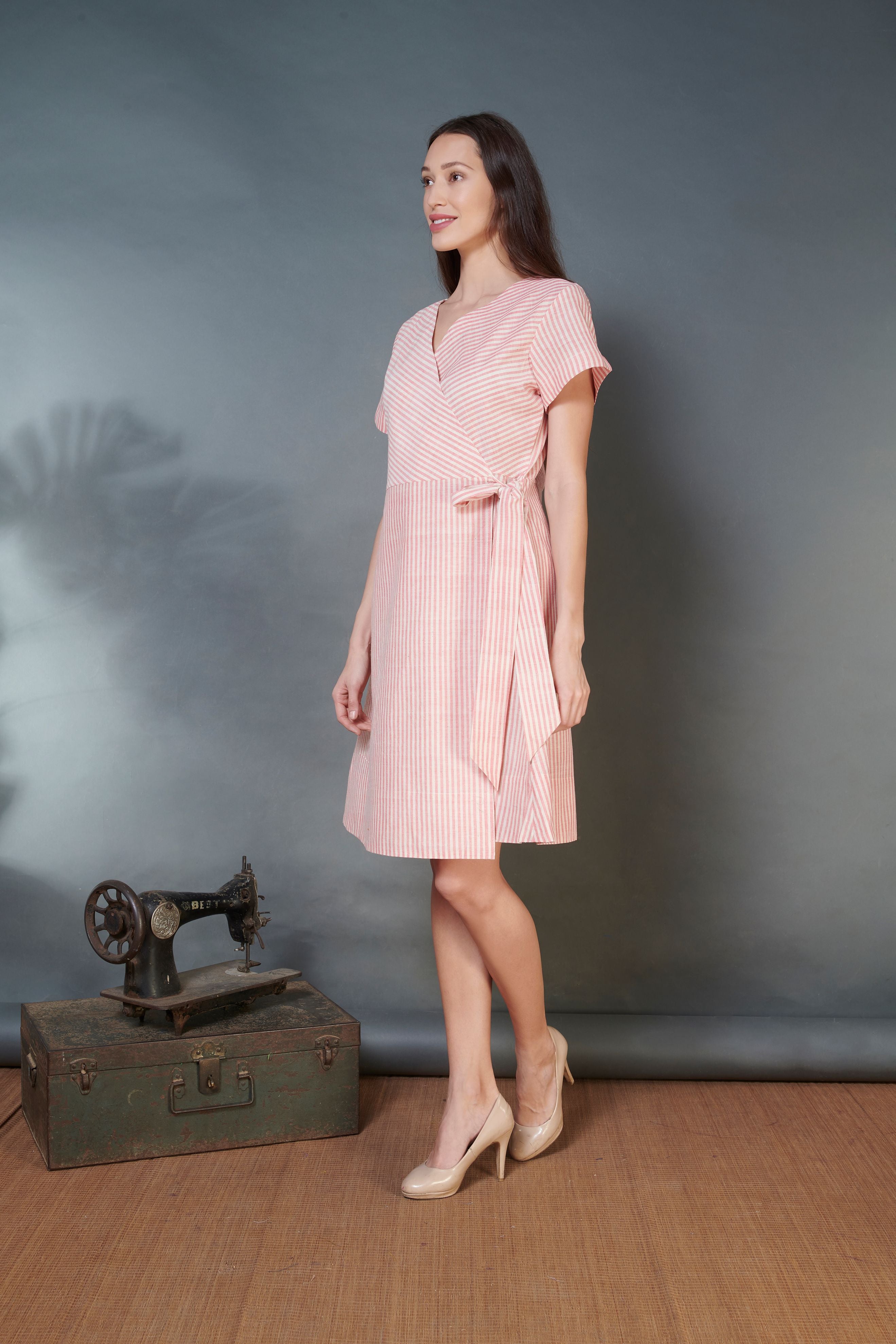 Handwoven Cotton Wrap Dress