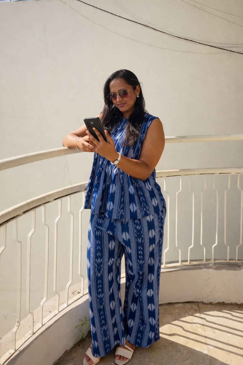 Navy Ikat Coord Set