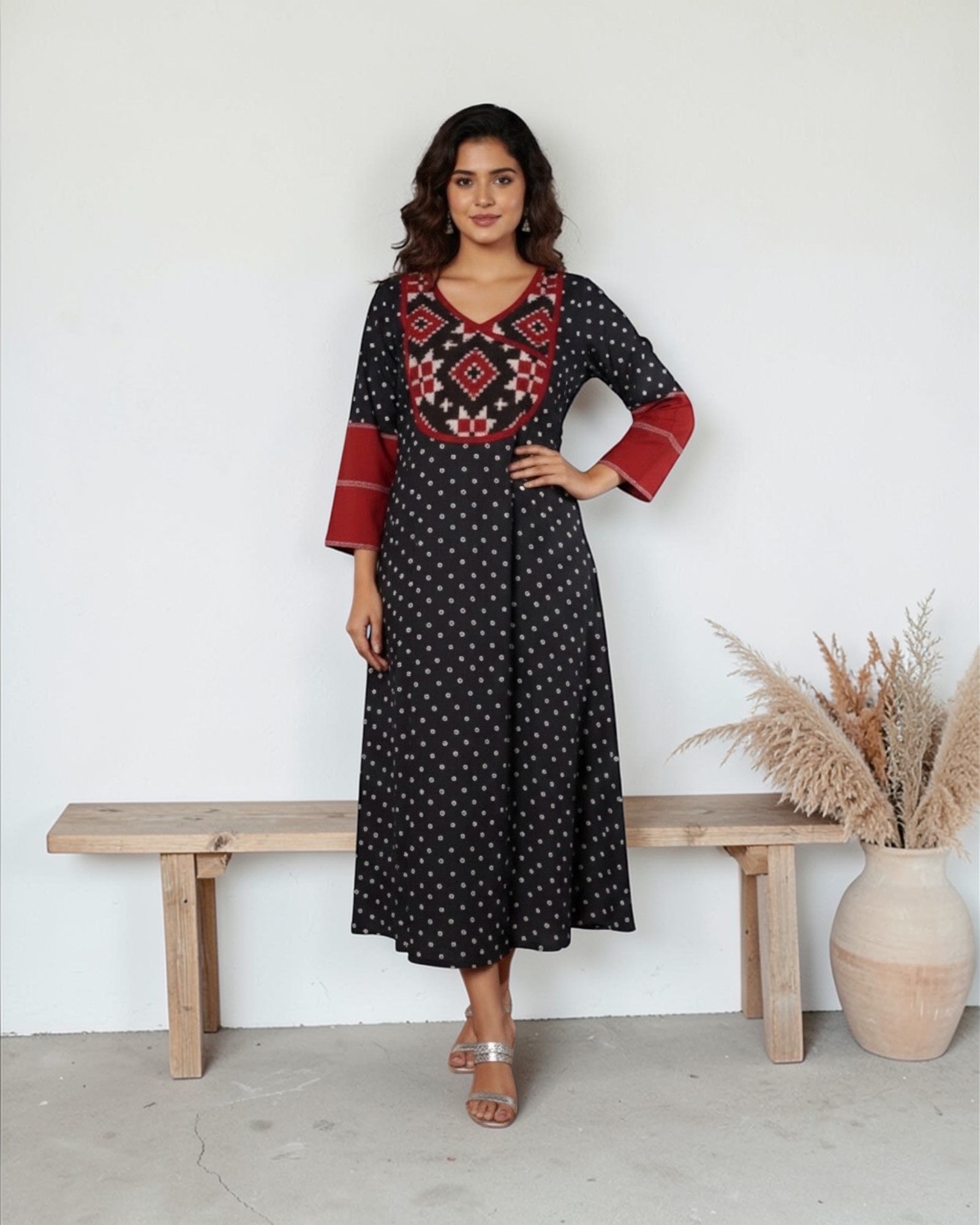 Bandhej Telia Rumal Kurta