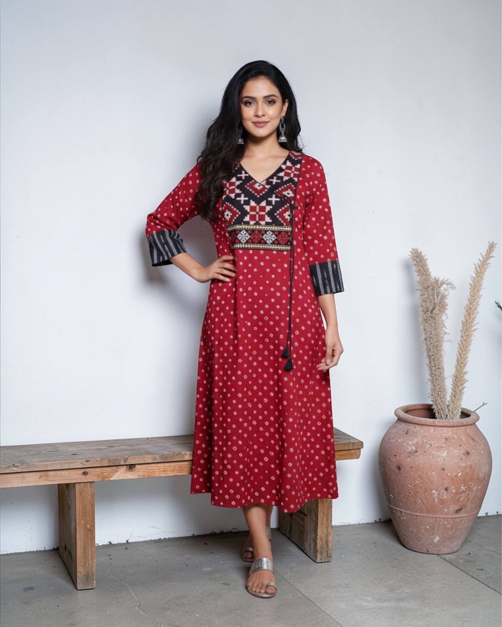 Bandhej Telia Rumal Kurta