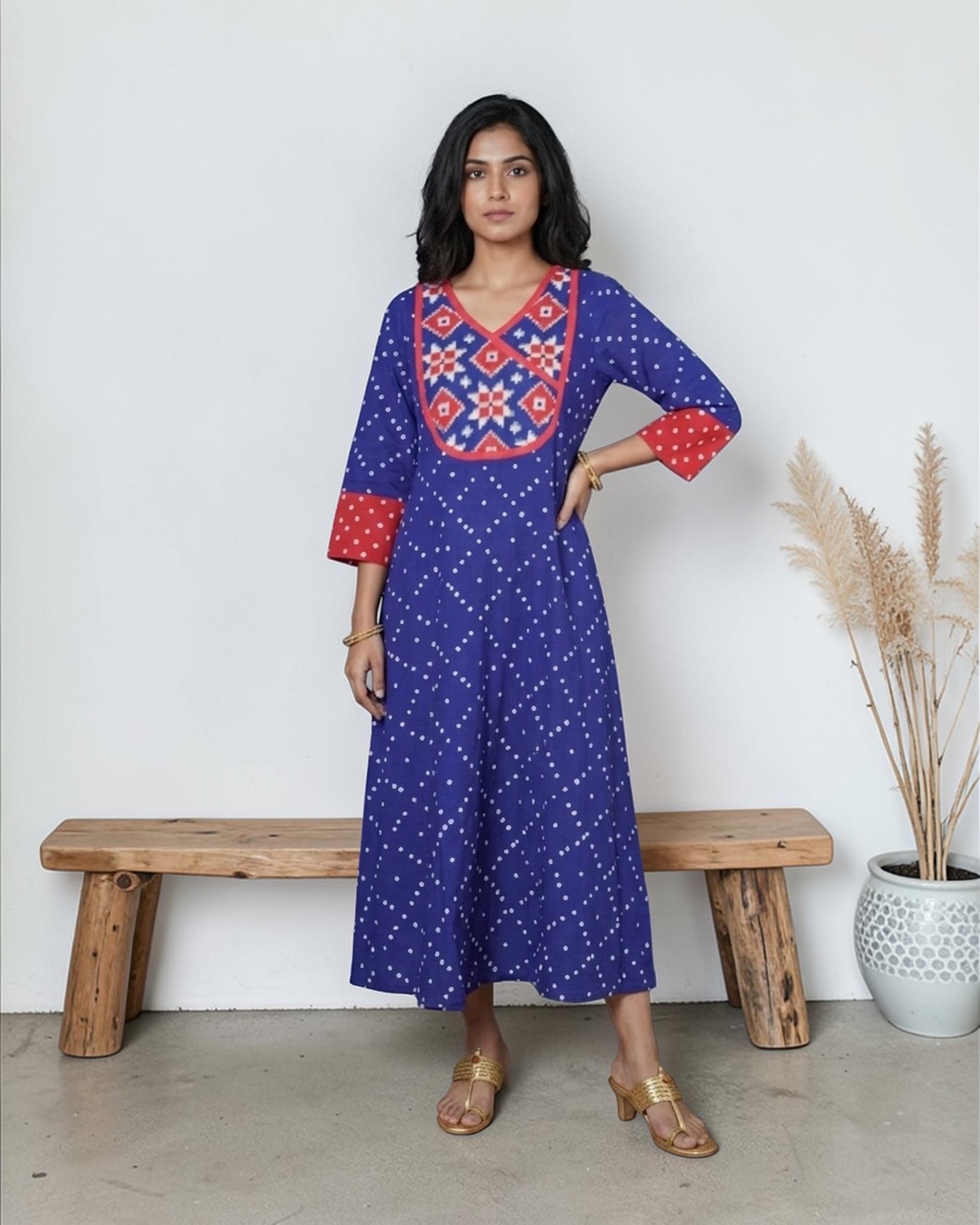 Bandhej Telia Rumal Kurta