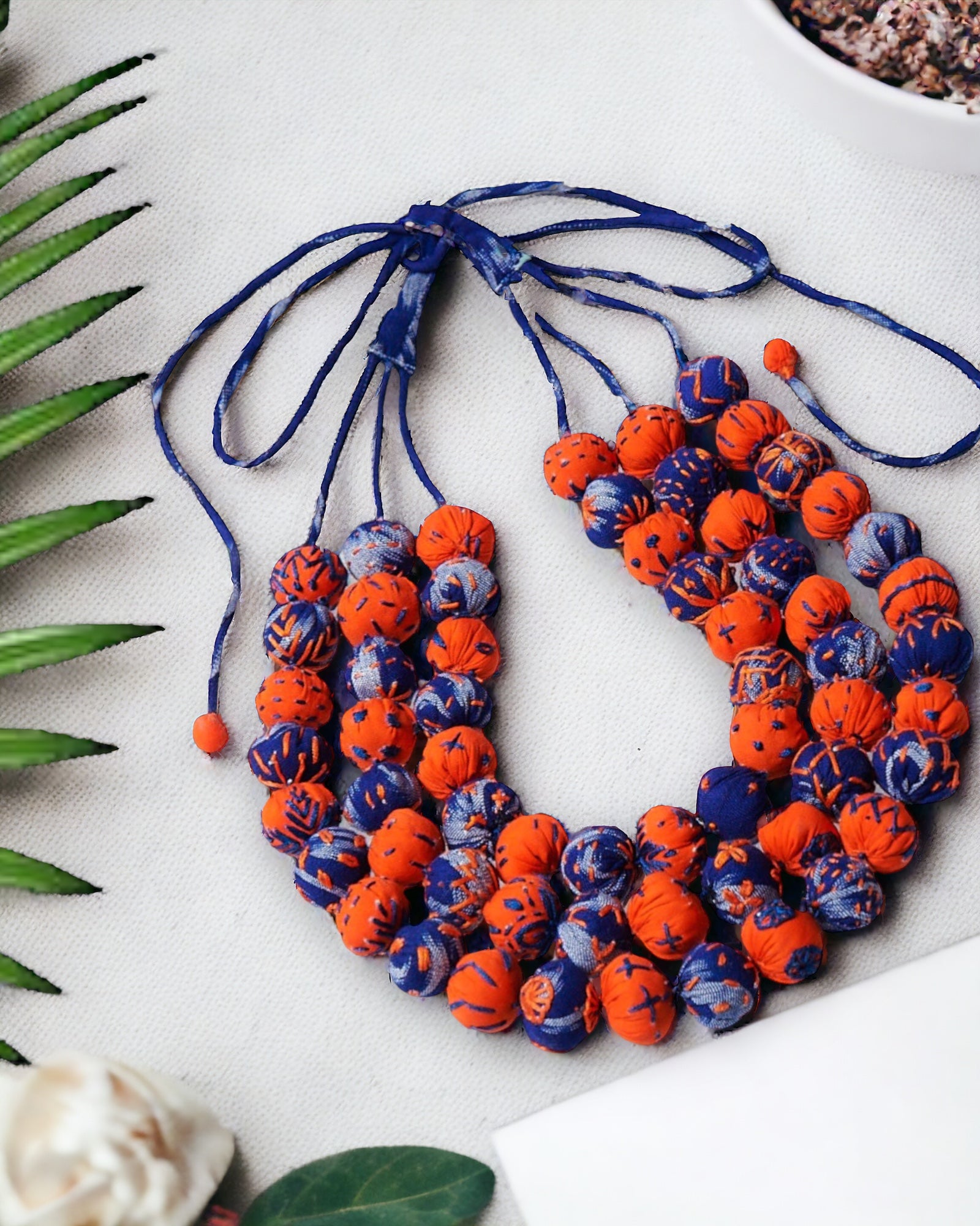 Ikat Hand Embroidered Necklace