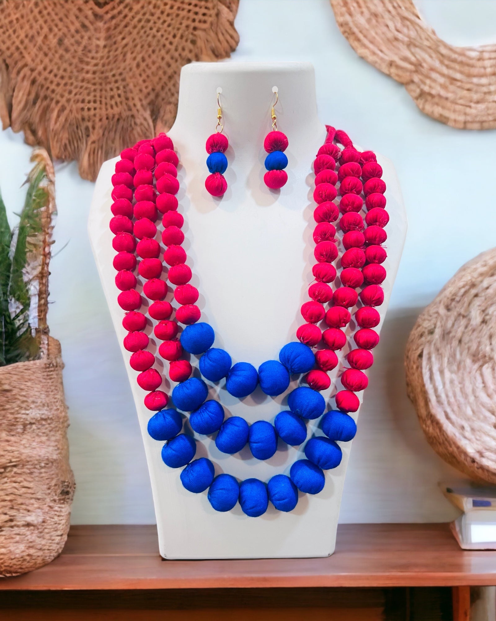 Fabric Beads Necklace