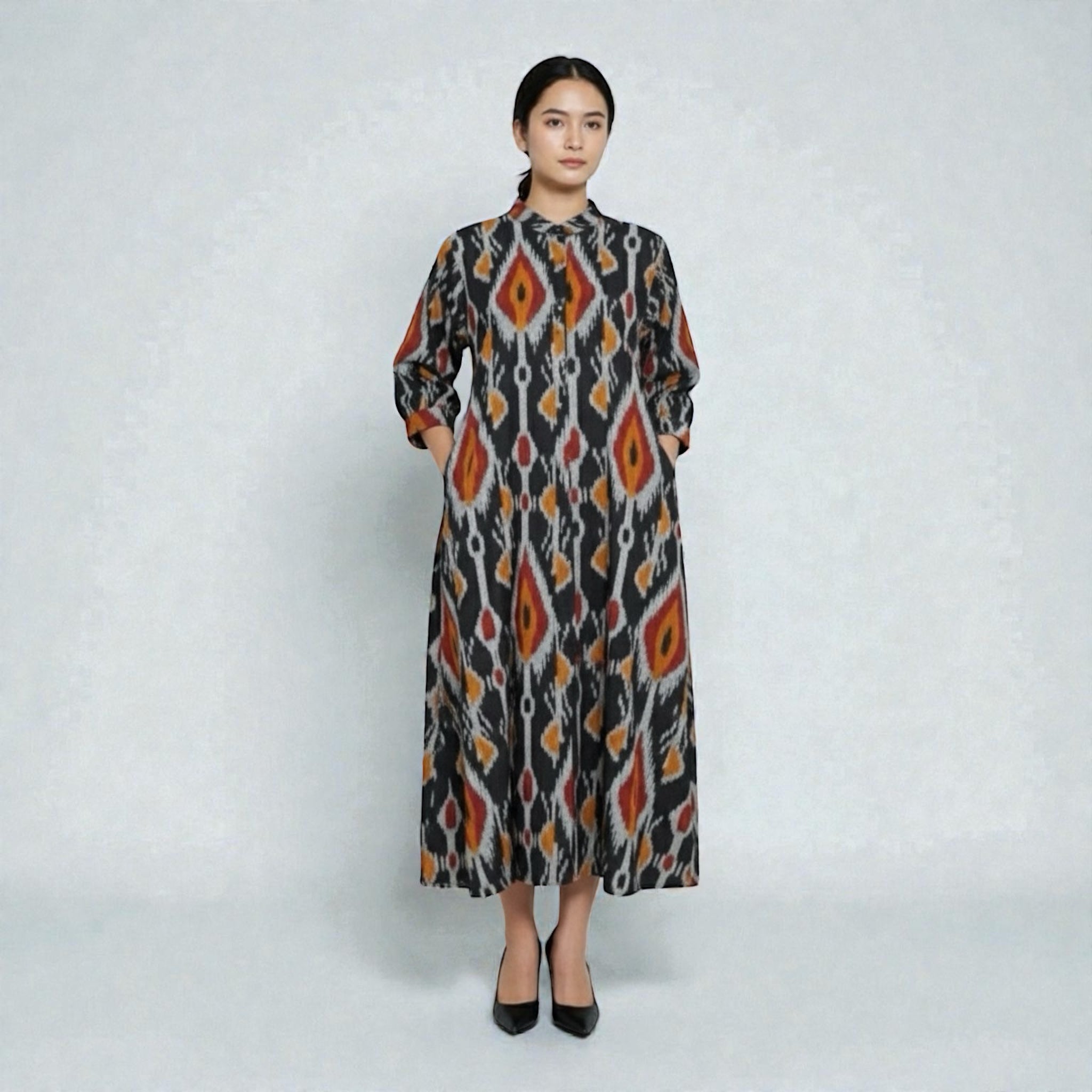 Uzbek Ikkat Jacket Dress