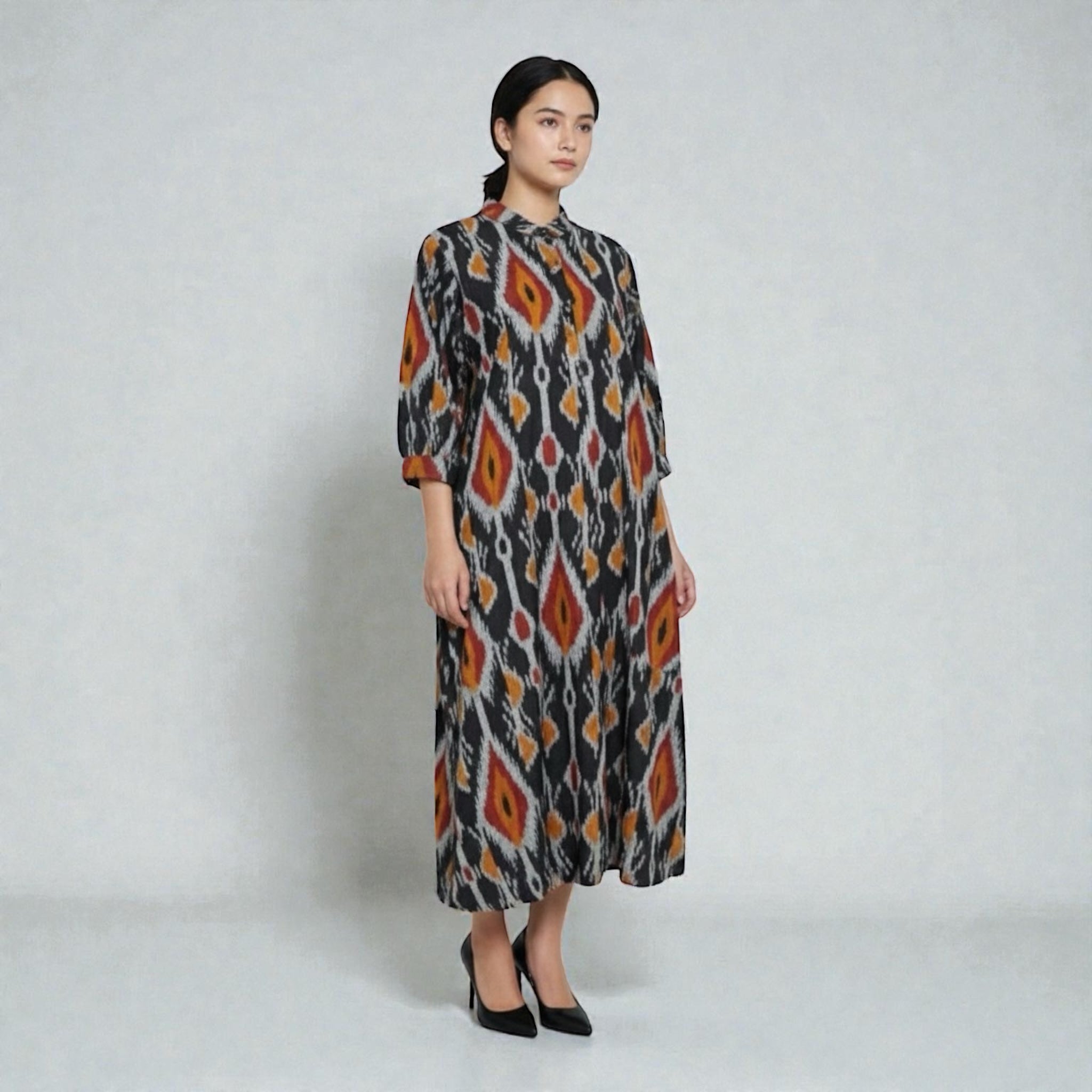 Uzbek Ikkat Jacket Dress