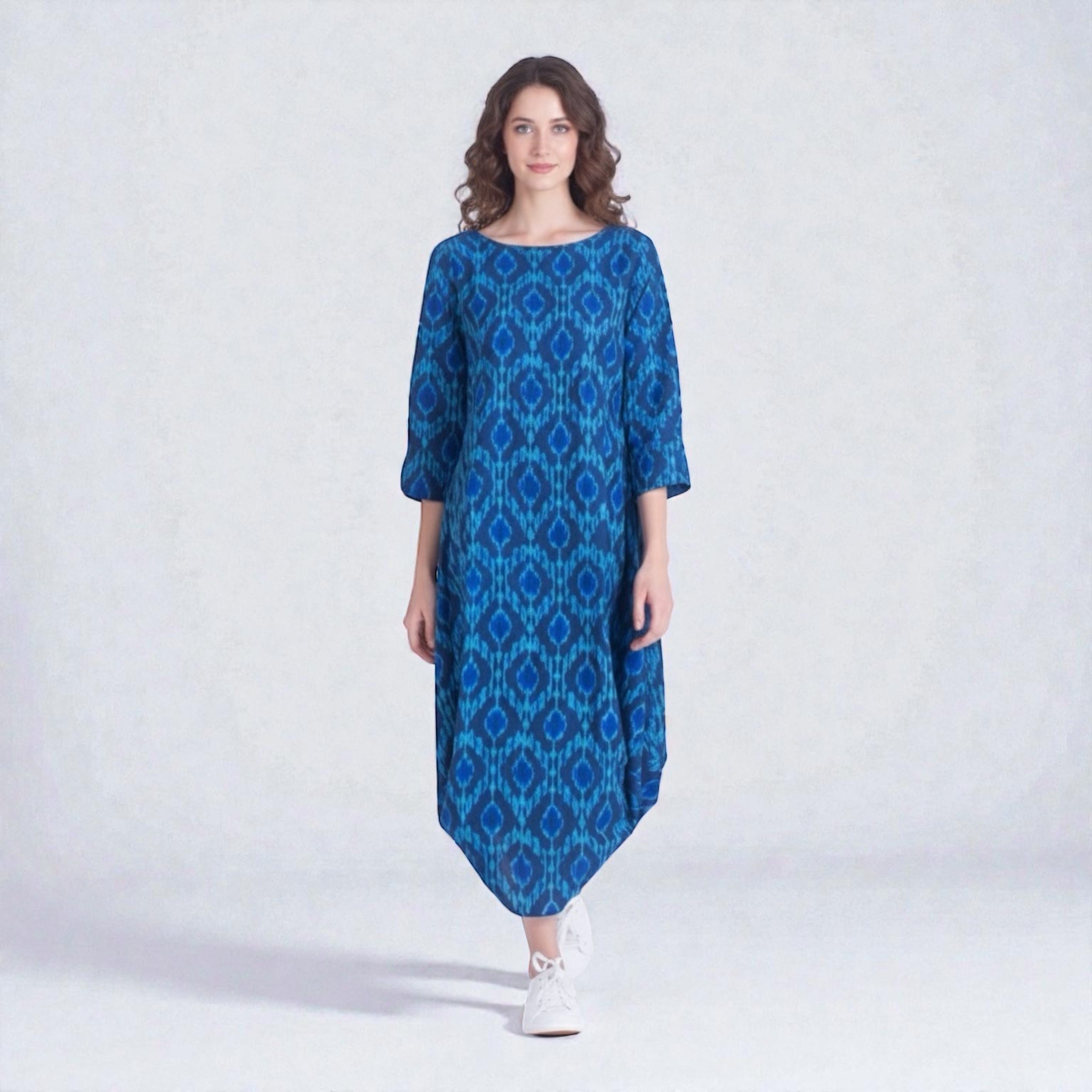 Ikat cowl dress