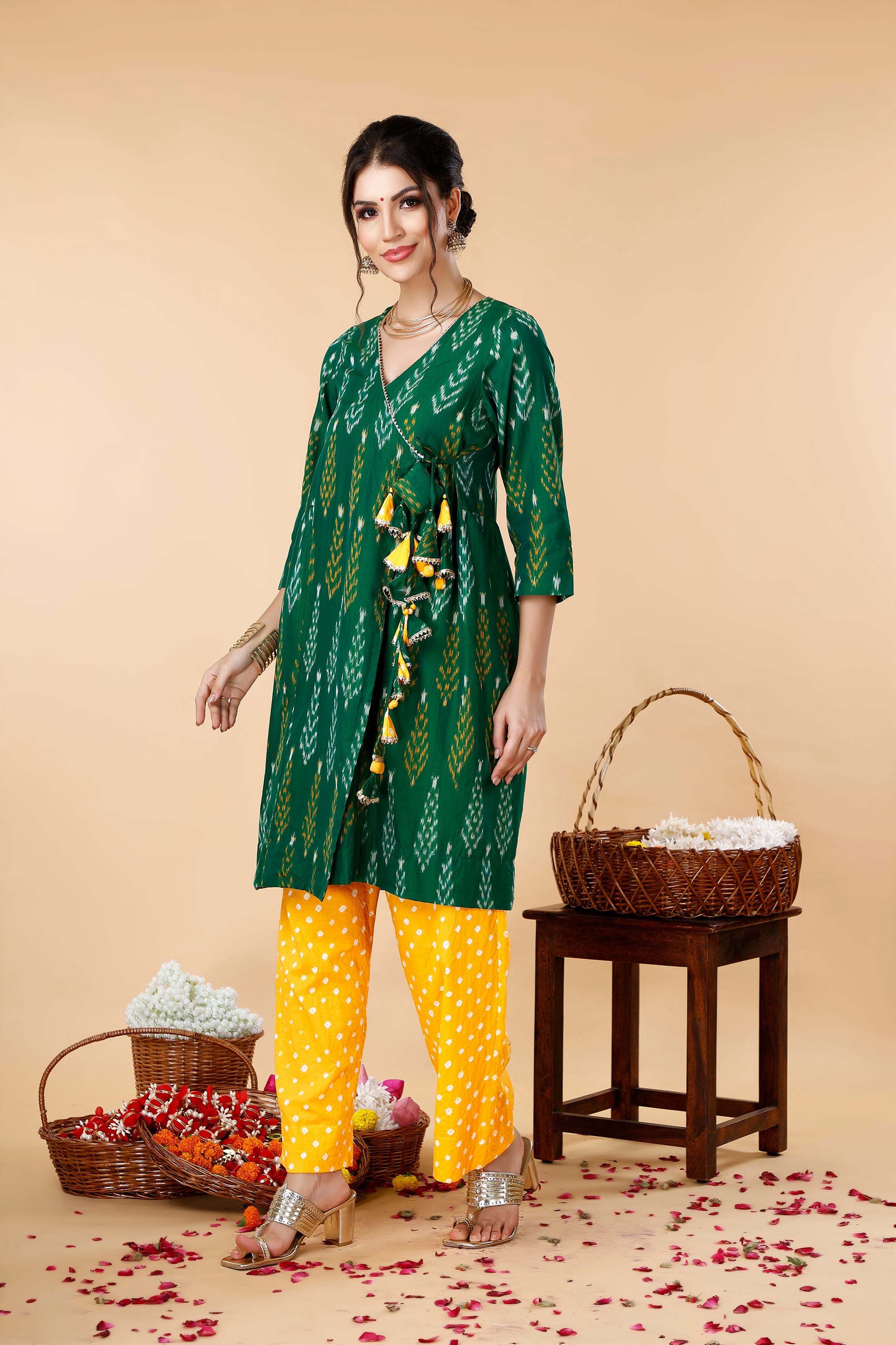 Green Ikat Coord Set