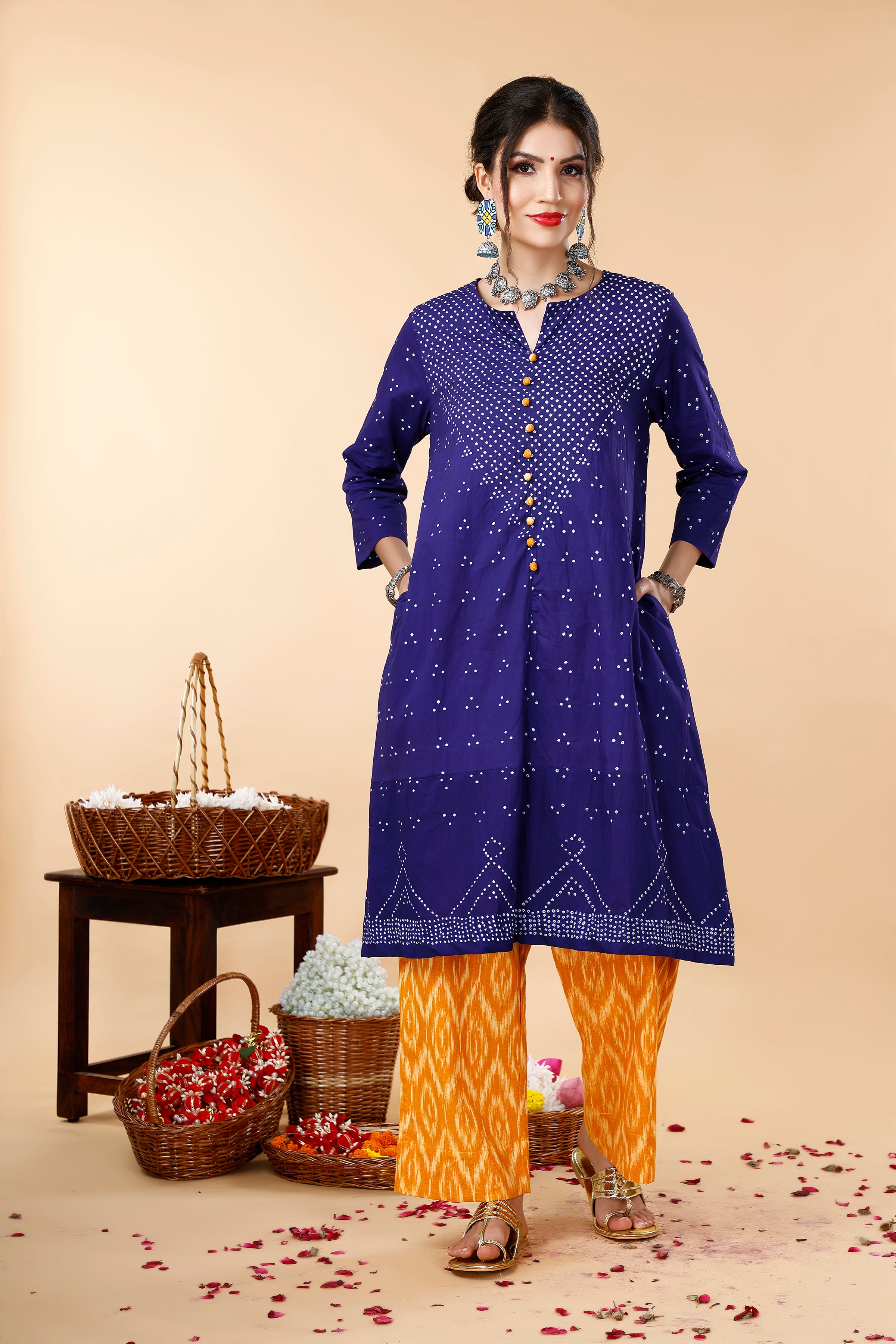 Bandhej Ikat Coord Set