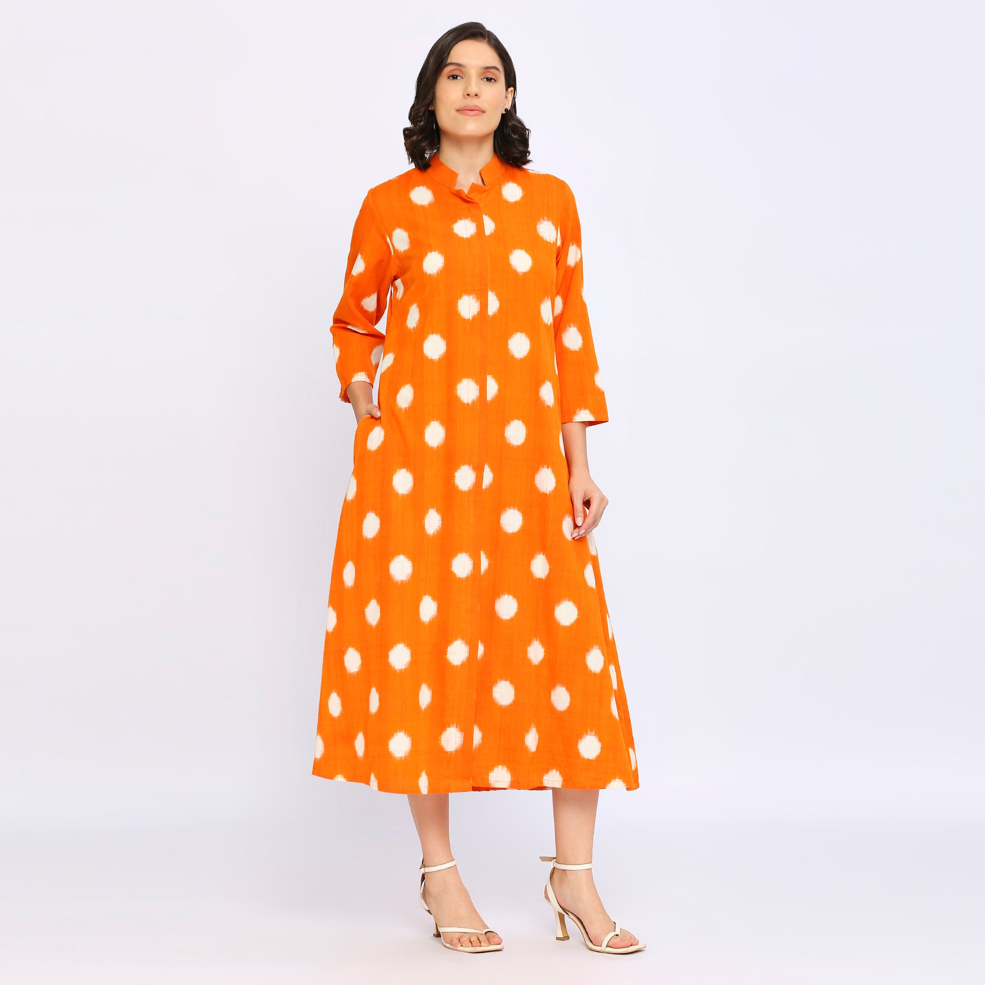 Double Polka  Ikat Dress