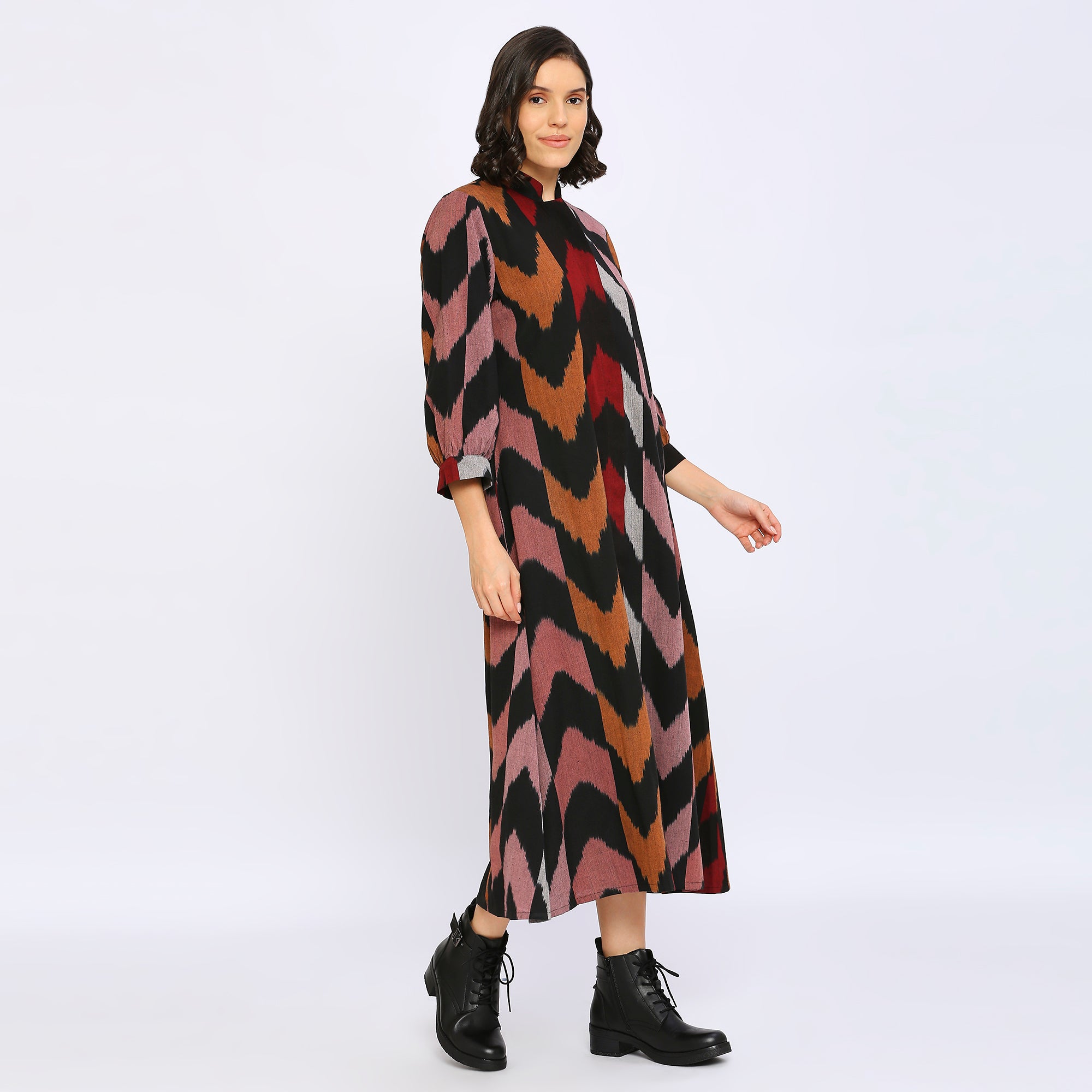 Black Ikat Dress - World of Ikkat 