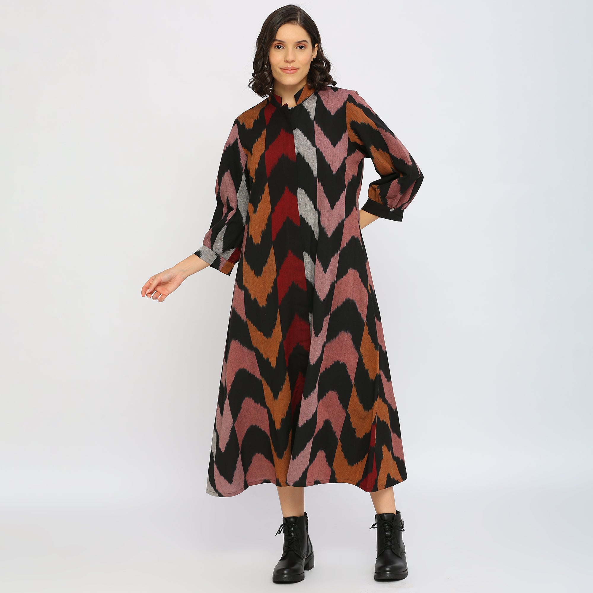 Black Ikat Dress - World of Ikkat 