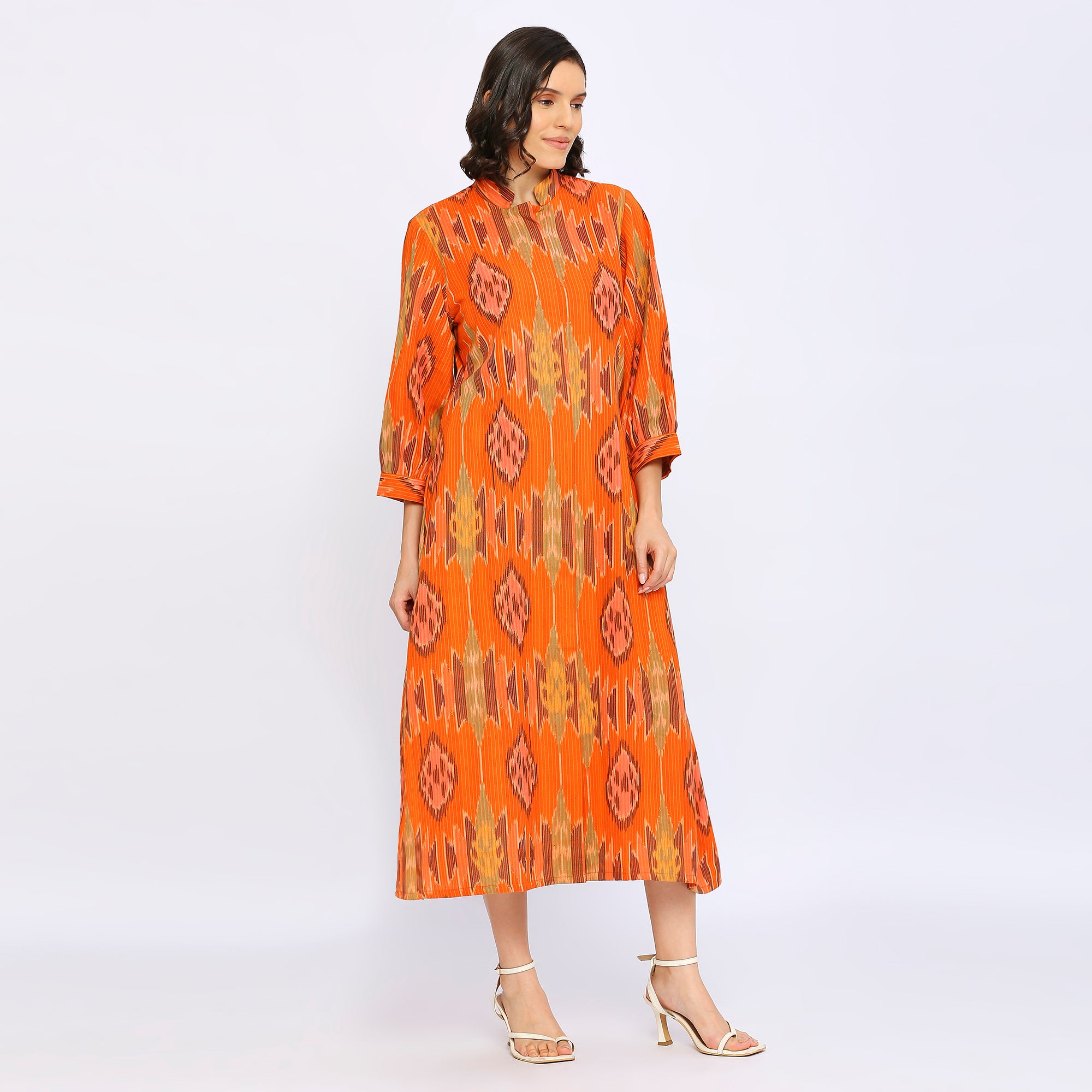 Tangerine Ikat Jacket Dress  - World of Ikkat 