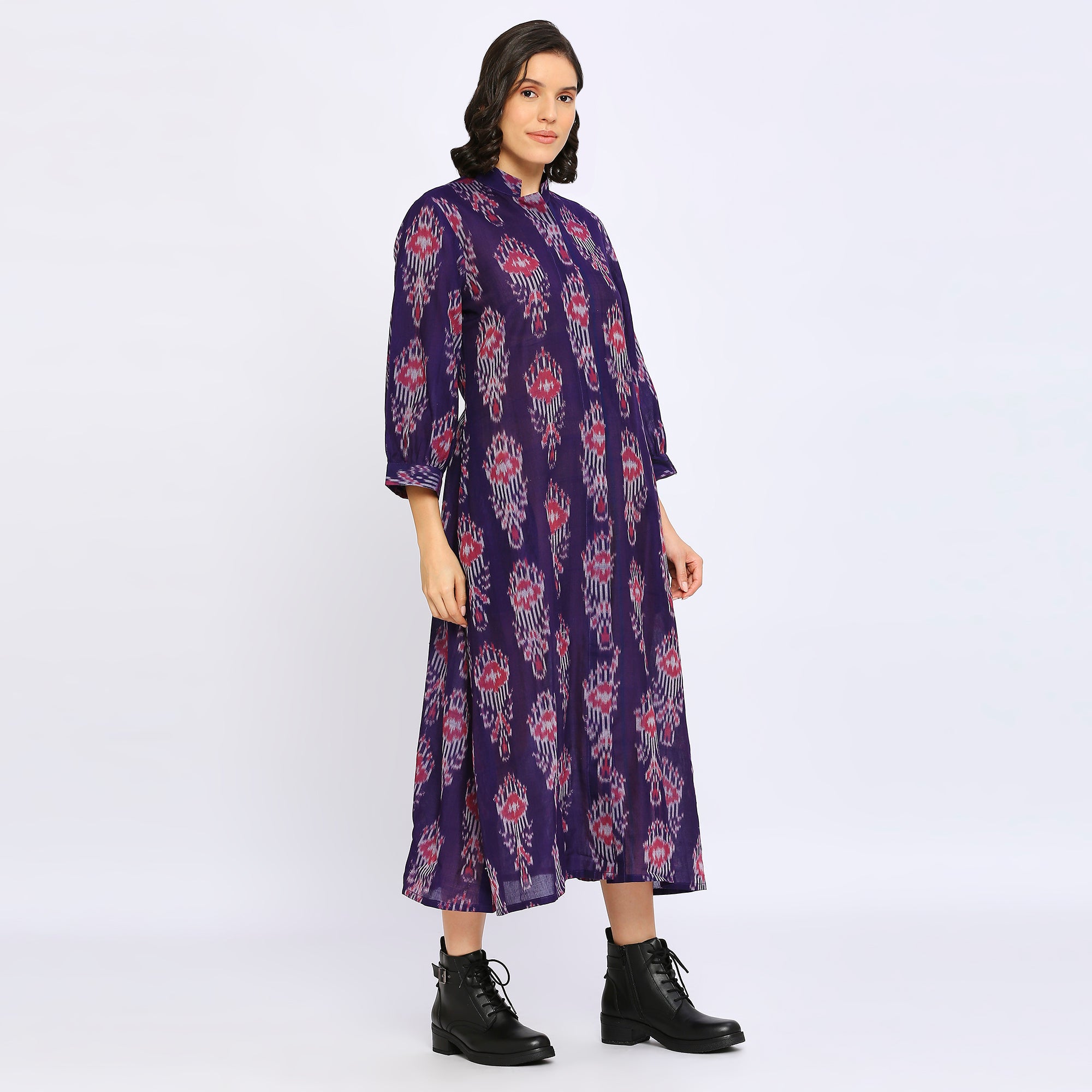 Mercerised Ikat Jacket Dress  - World of Ikkat