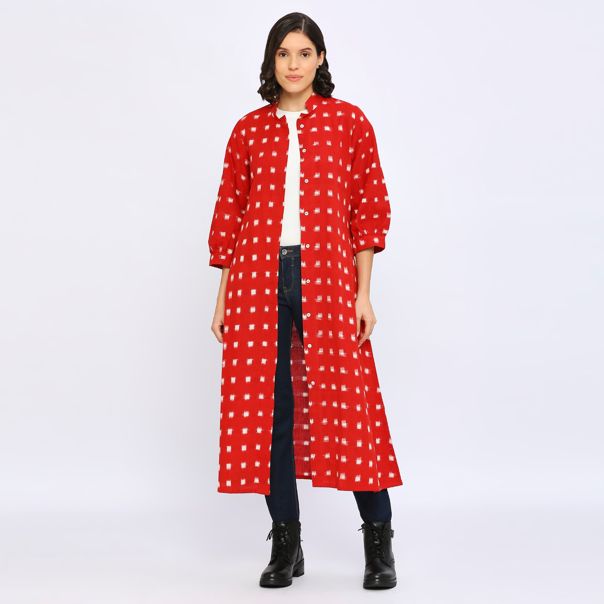 Cherry Ikat Jacket Dress  -  World of Ikkat 